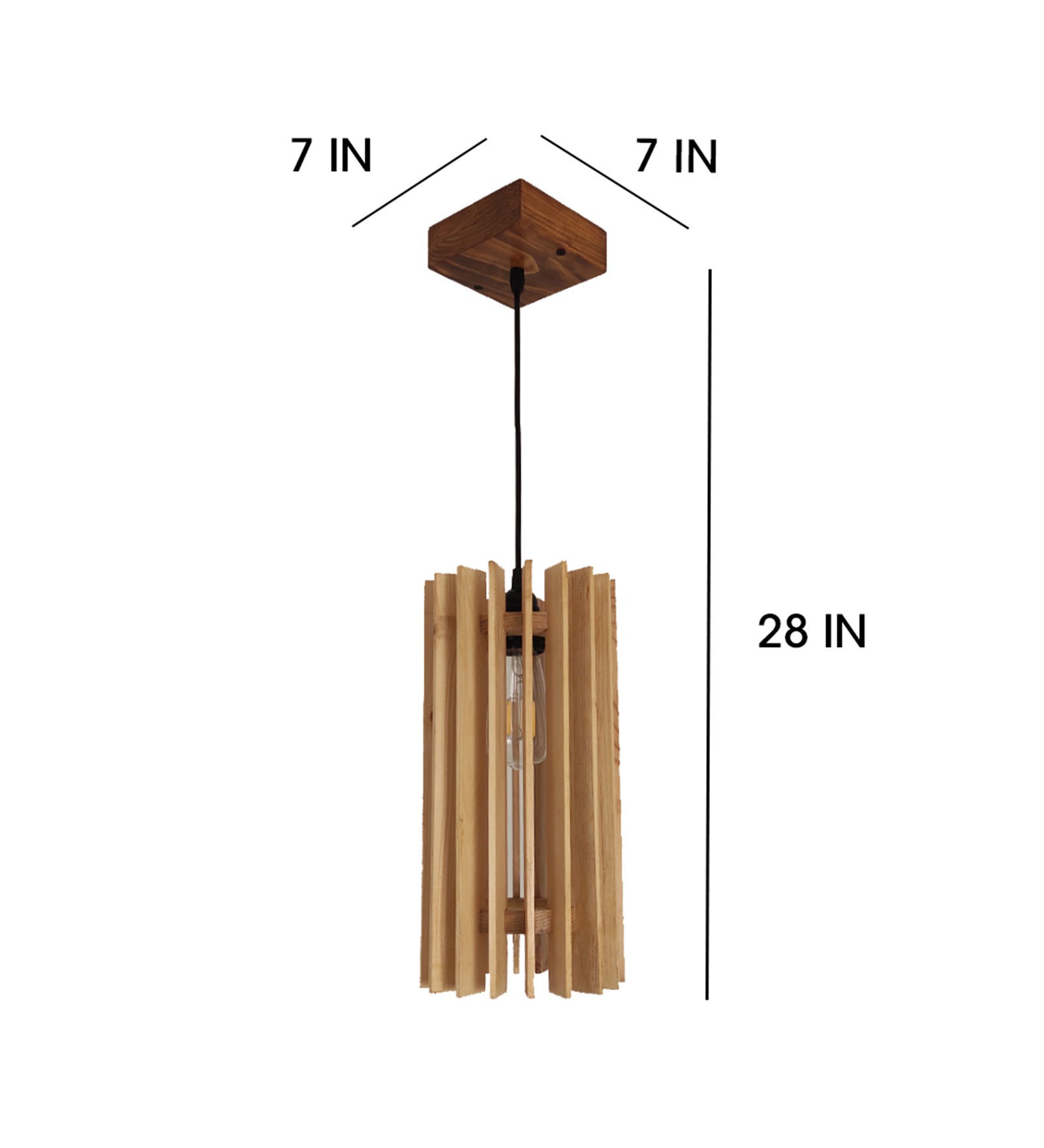 Ventus Beige Wooden Single Hanging Lamp (BULB NOT INCLUDED)