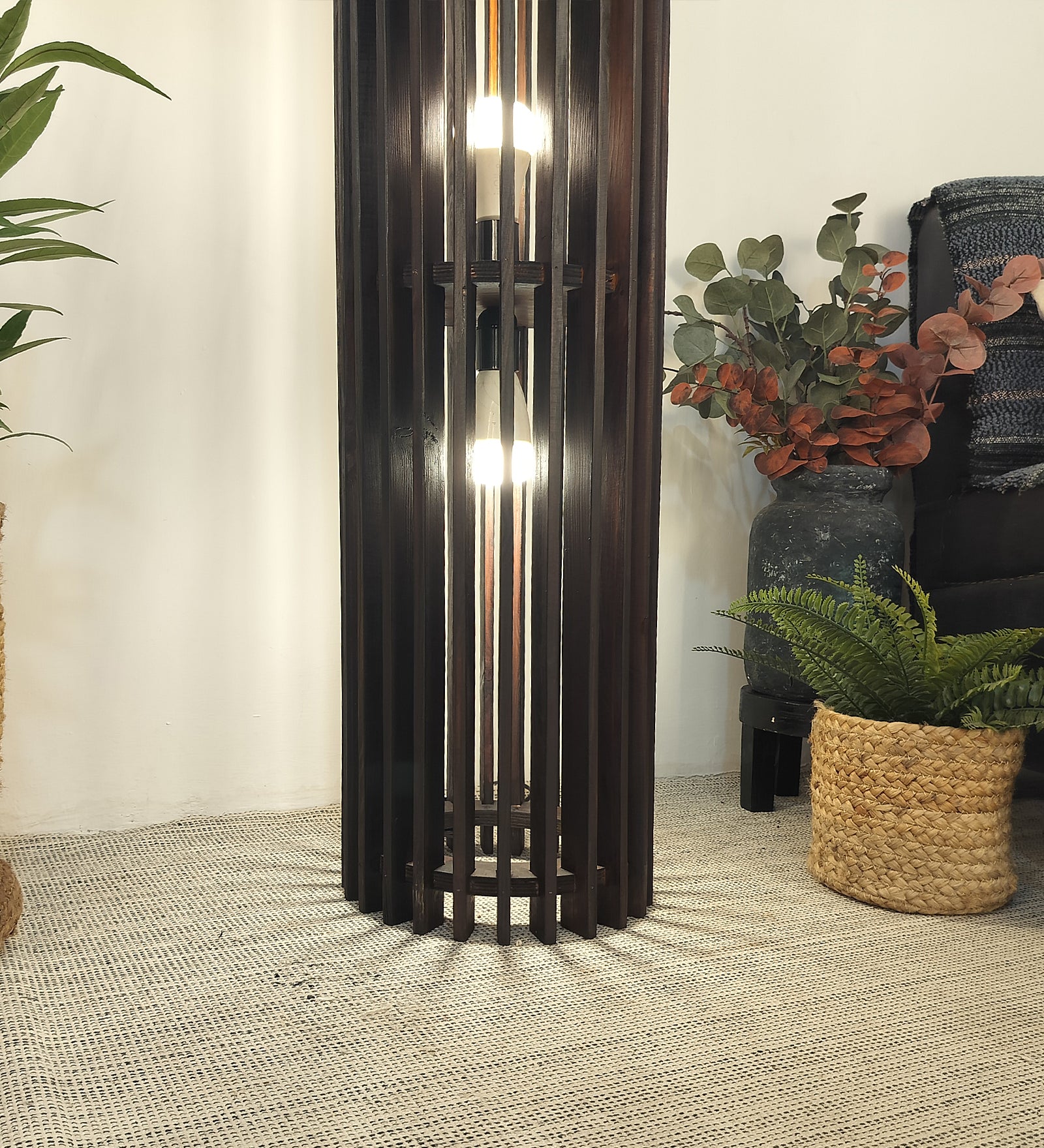 Ventus Duo Wooden Floor Lamp (BULB NOT INCLUDED)