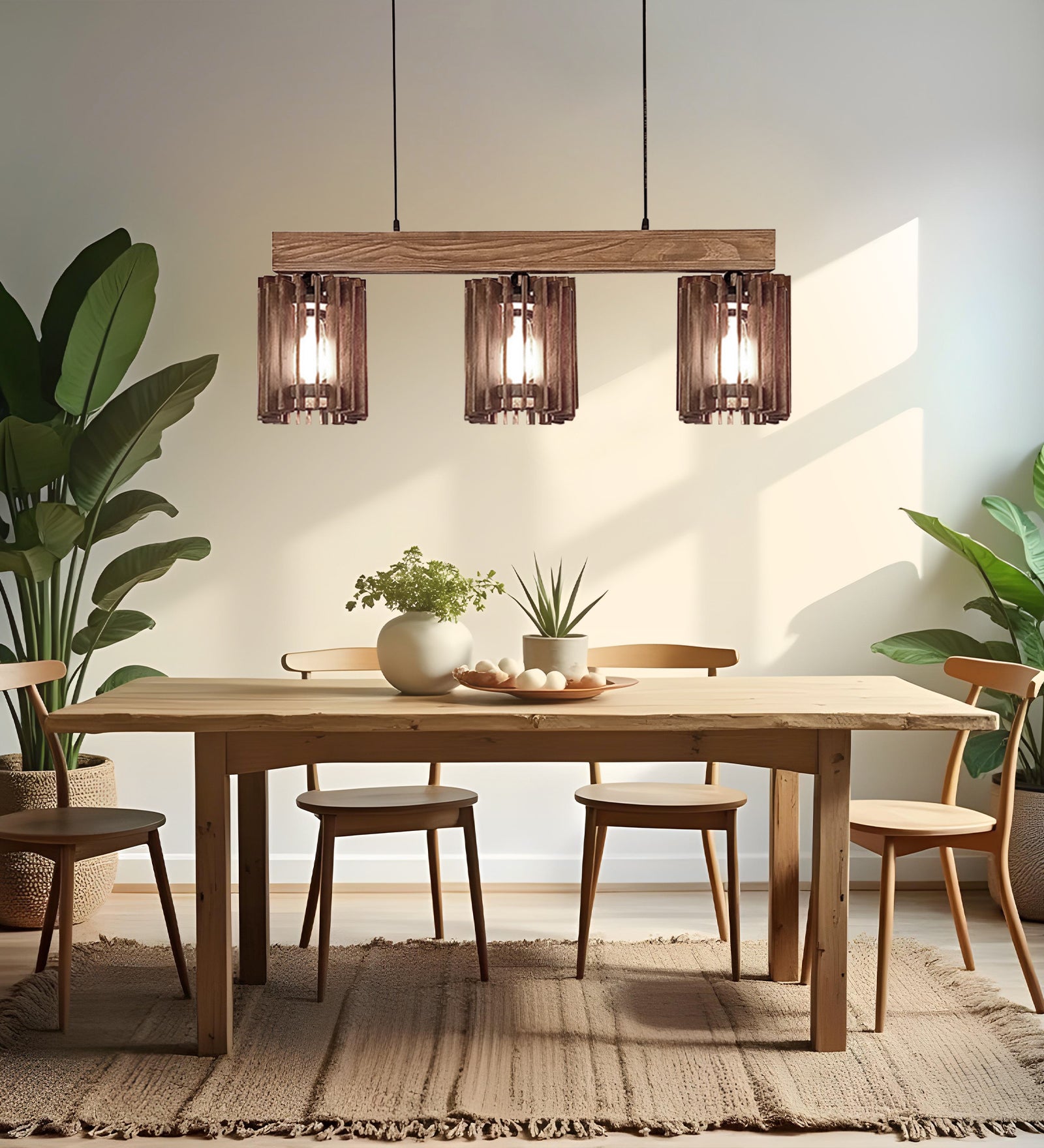 Ventus Brown Wooden Series Hanging Lamp (BULB NOT INCLUDED)