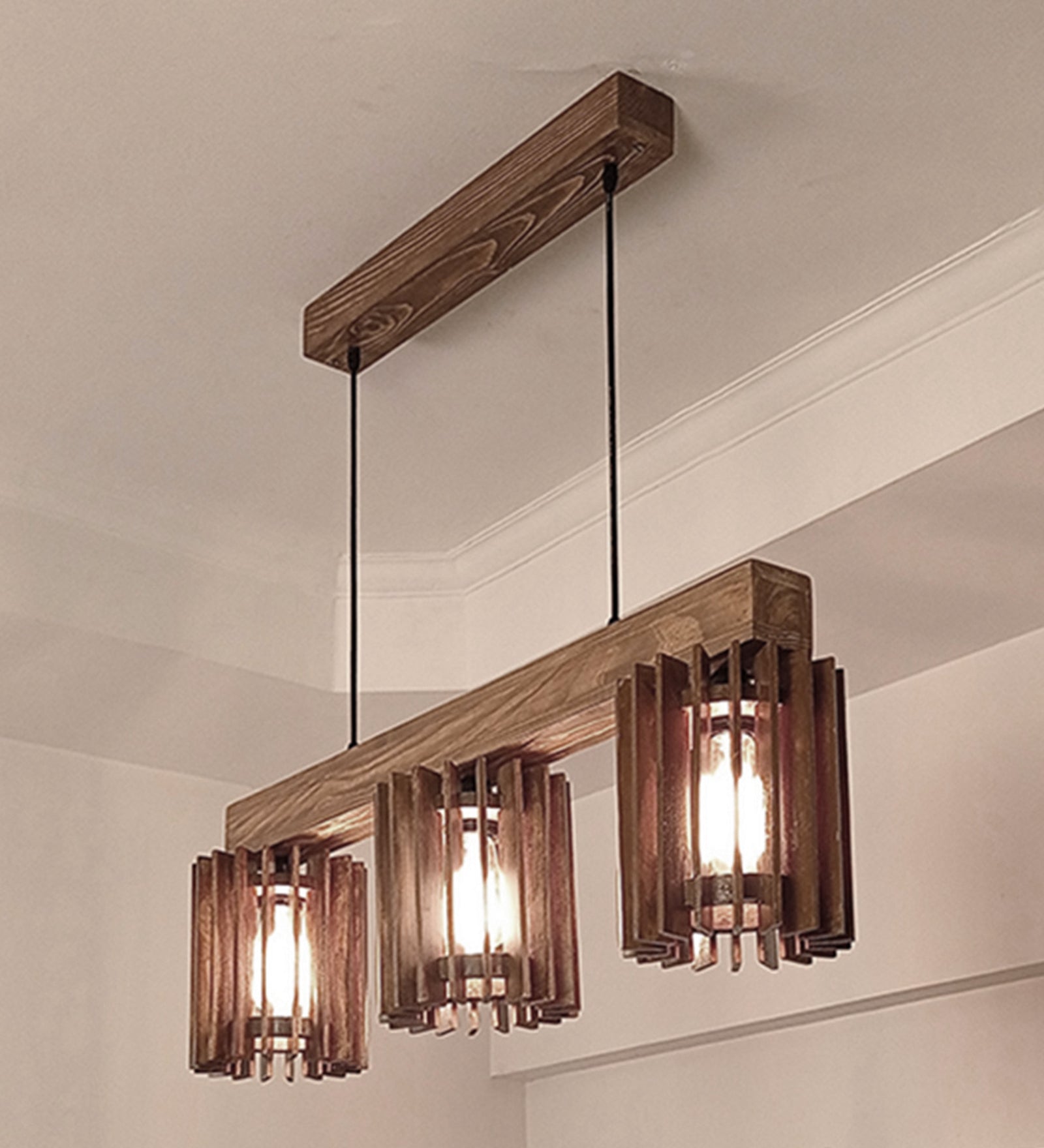 Ventus Brown Wooden Series Hanging Lamp (BULB NOT INCLUDED)