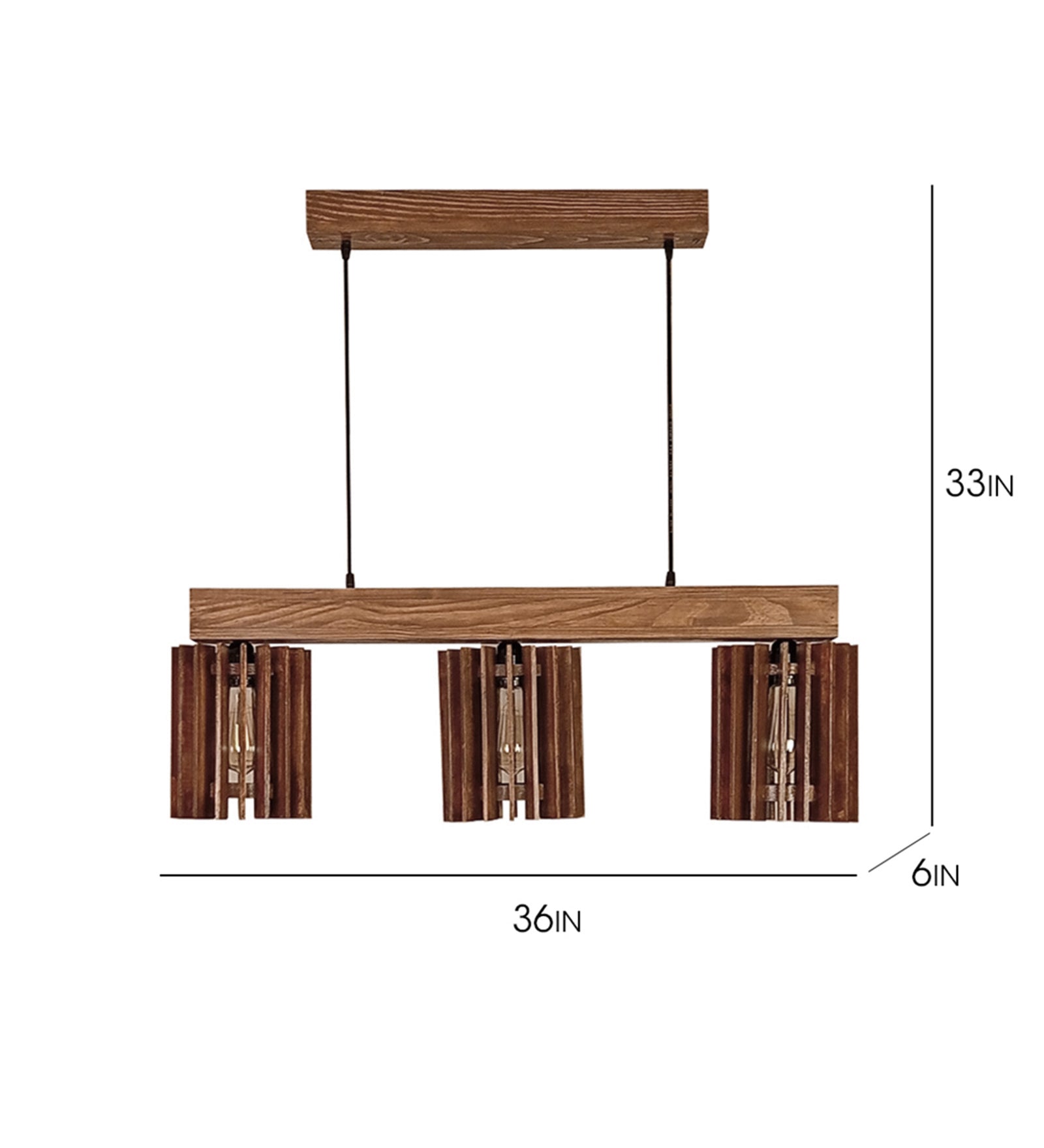 Ventus Brown Wooden Series Hanging Lamp (BULB NOT INCLUDED)