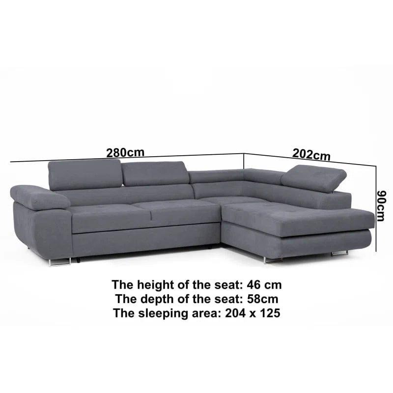 Vosburg Sleeper Corner Sofa Bed - Ouch Cart 