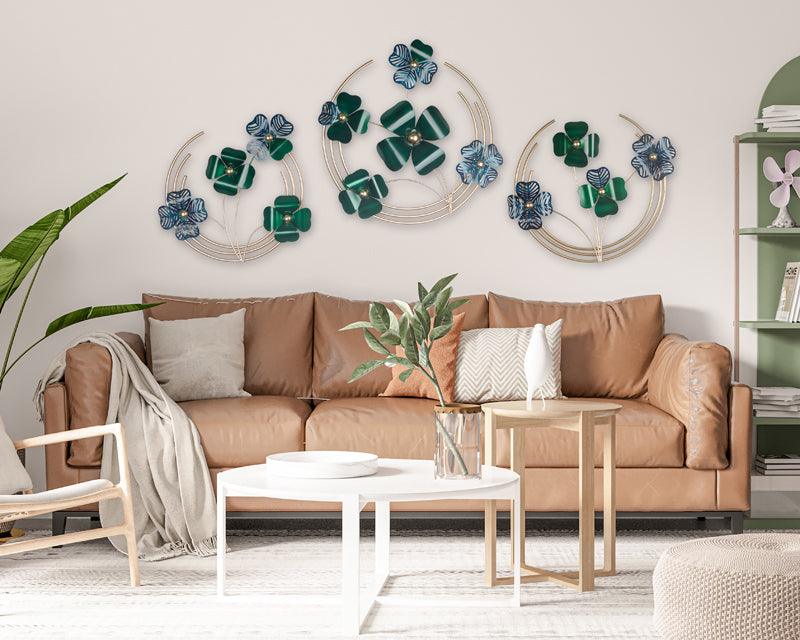 FLOWER SAT OF 3 WALL ART - Ouch Cart 