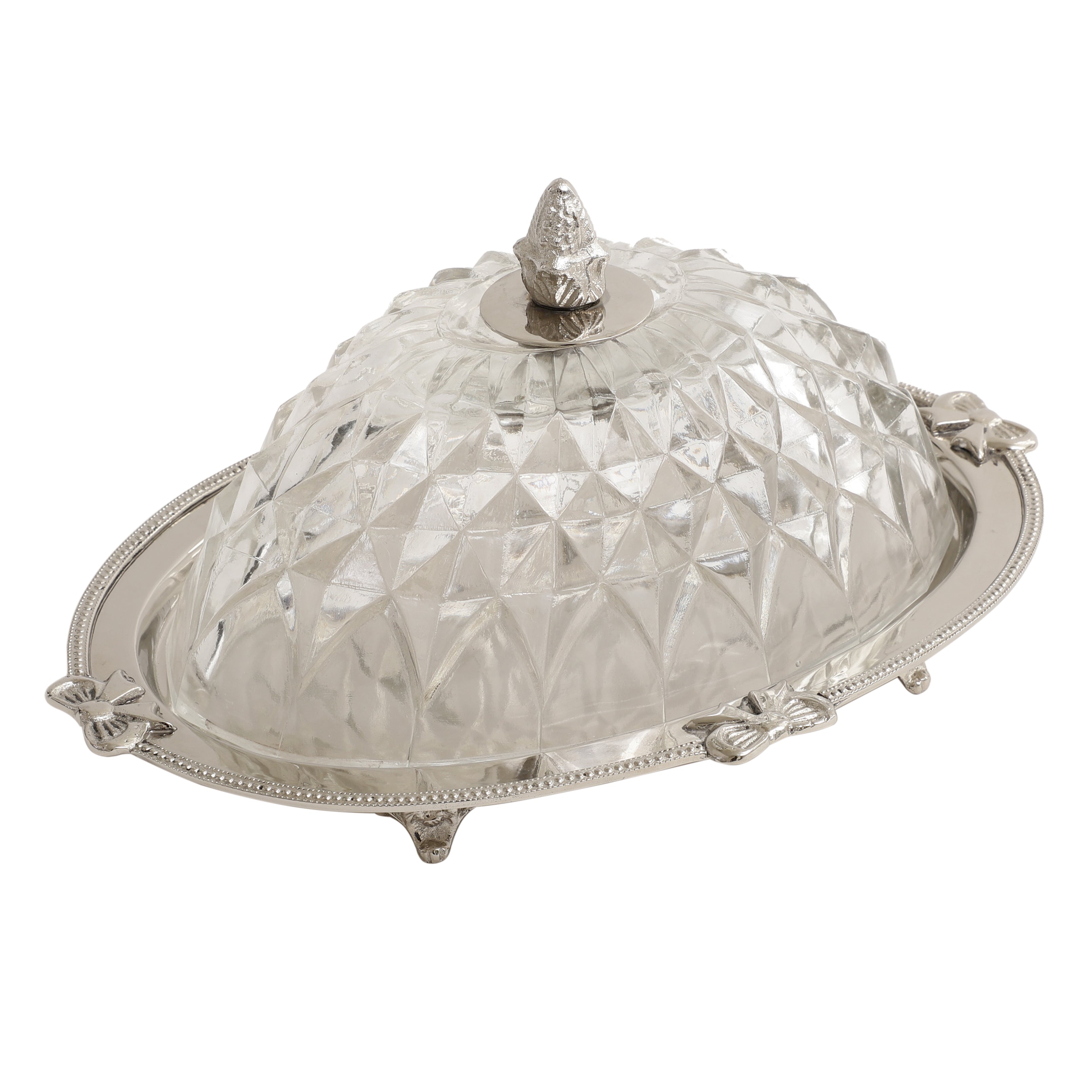 3 Leaf Decorative Silver Platter