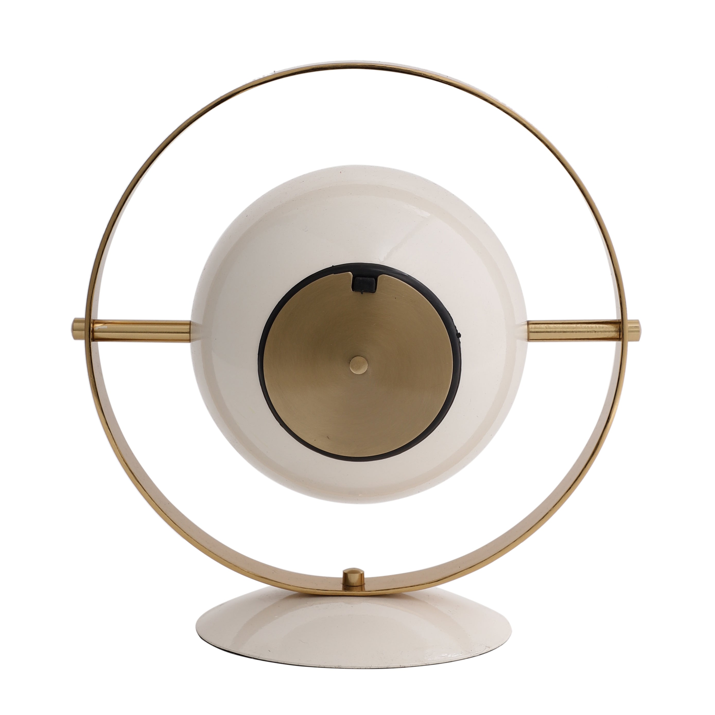 Halo Clock In Ivory White & Gold