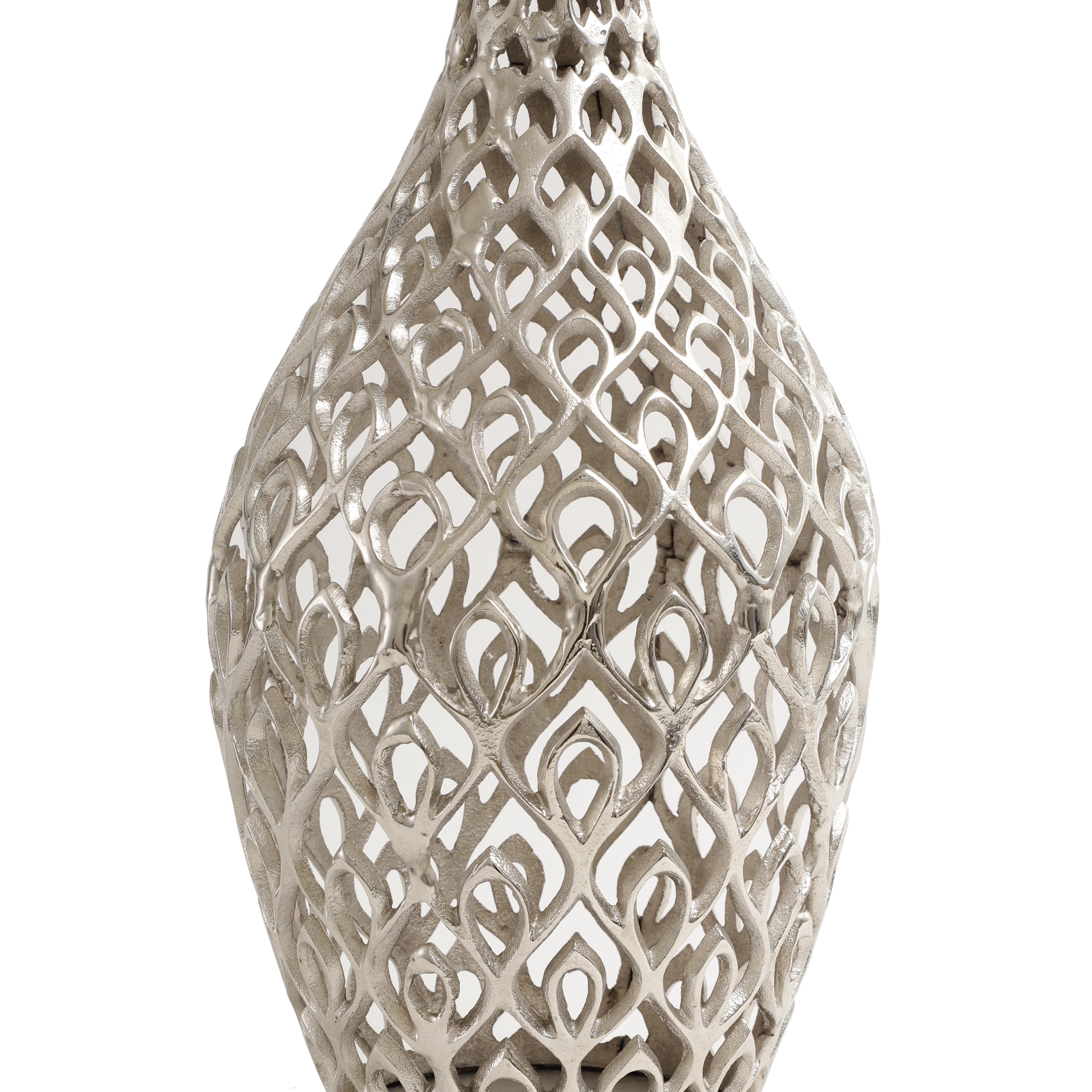 Cavendish Ornate Metal Floor Vase In Silver