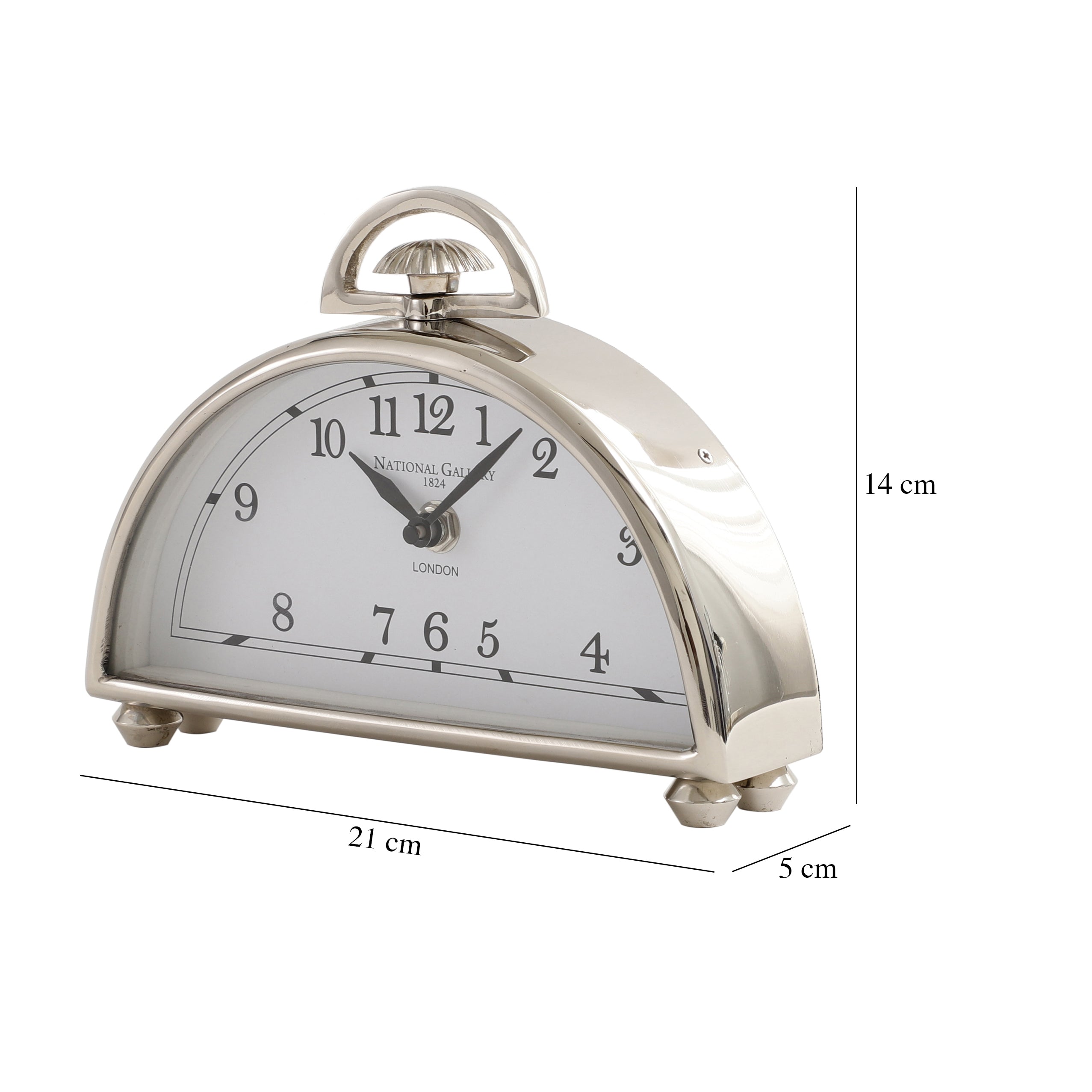 Luna Desk Clock In Silver