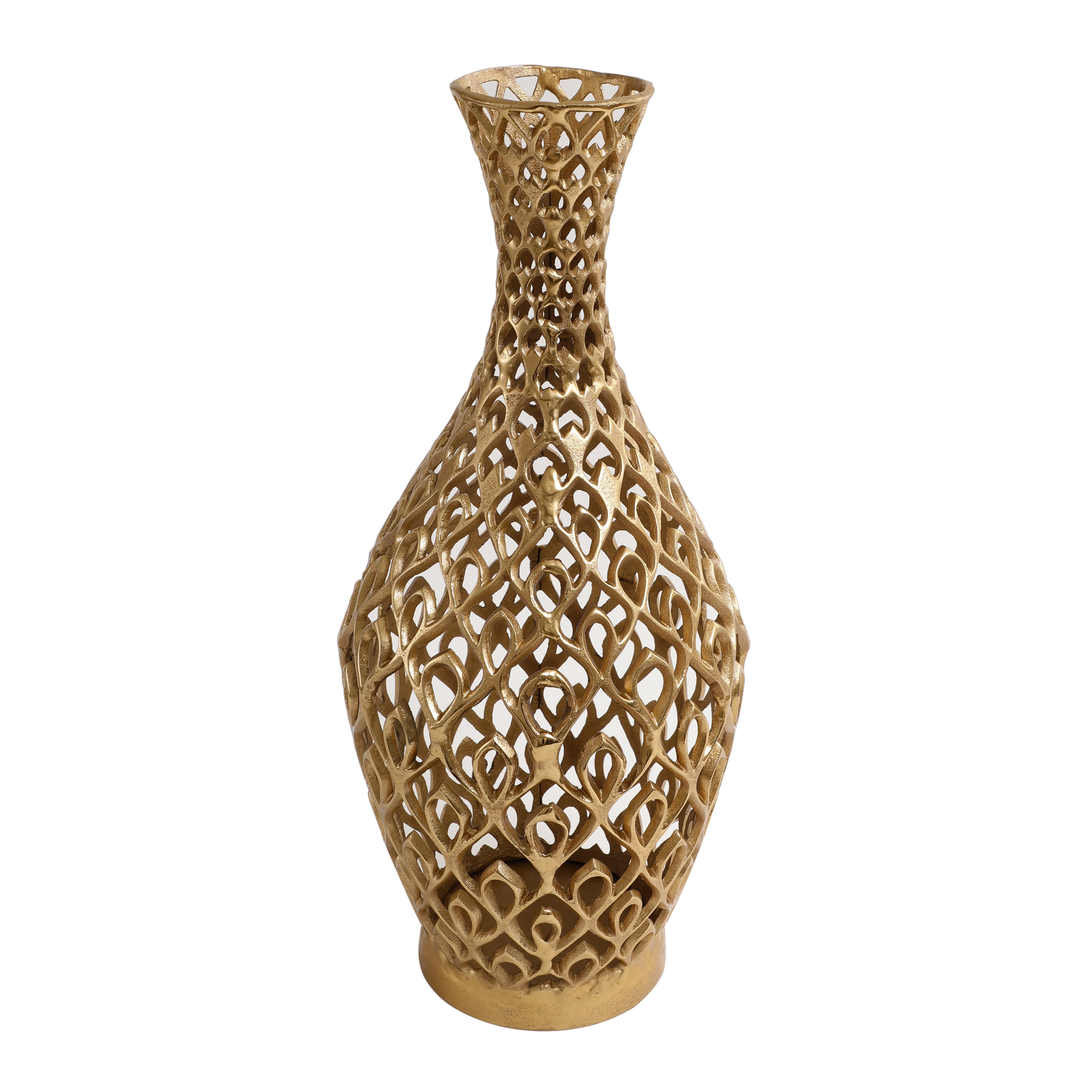 Cavendish Ornate Metal Floor Vase In Gold