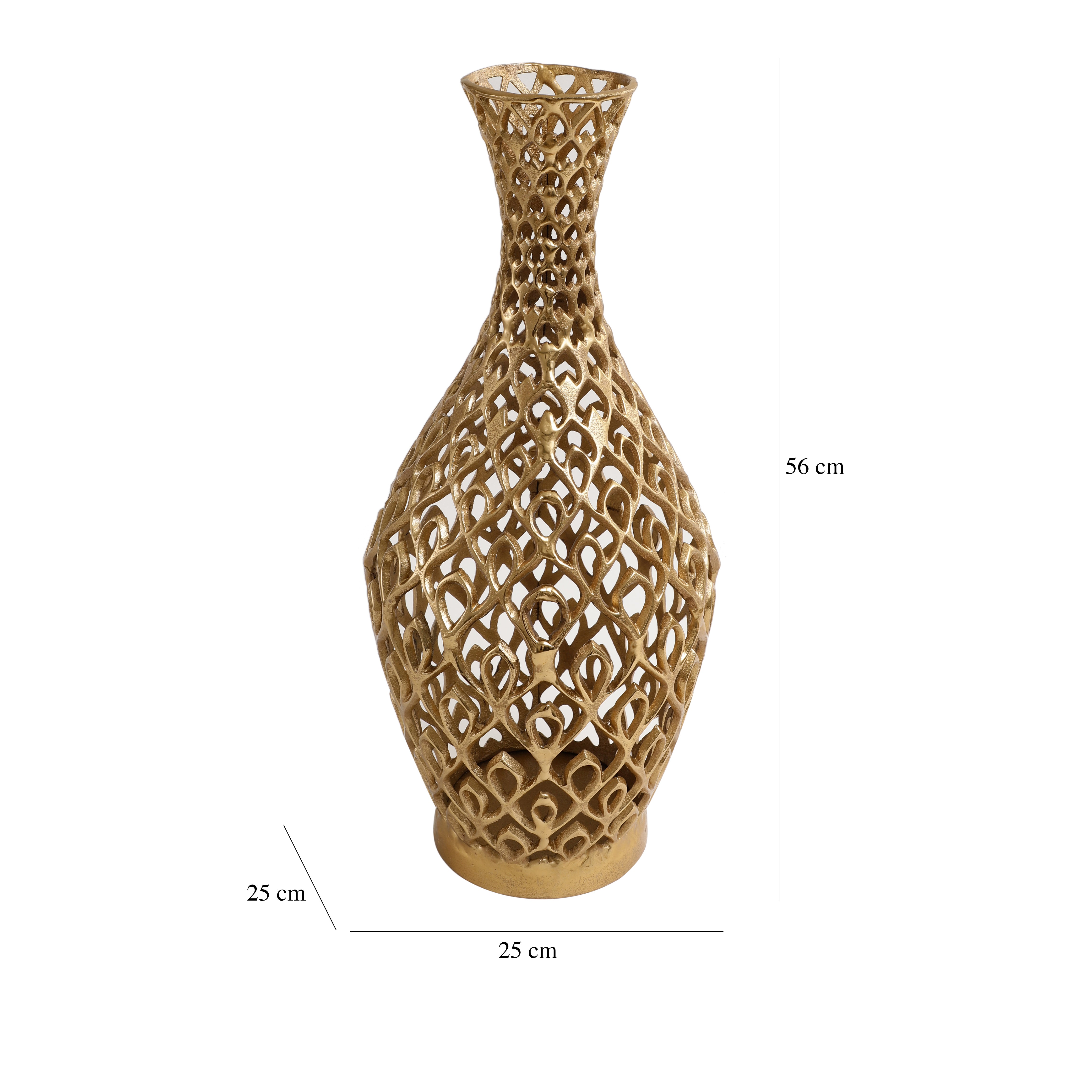 Cavendish Ornate Metal Floor Vase In Gold