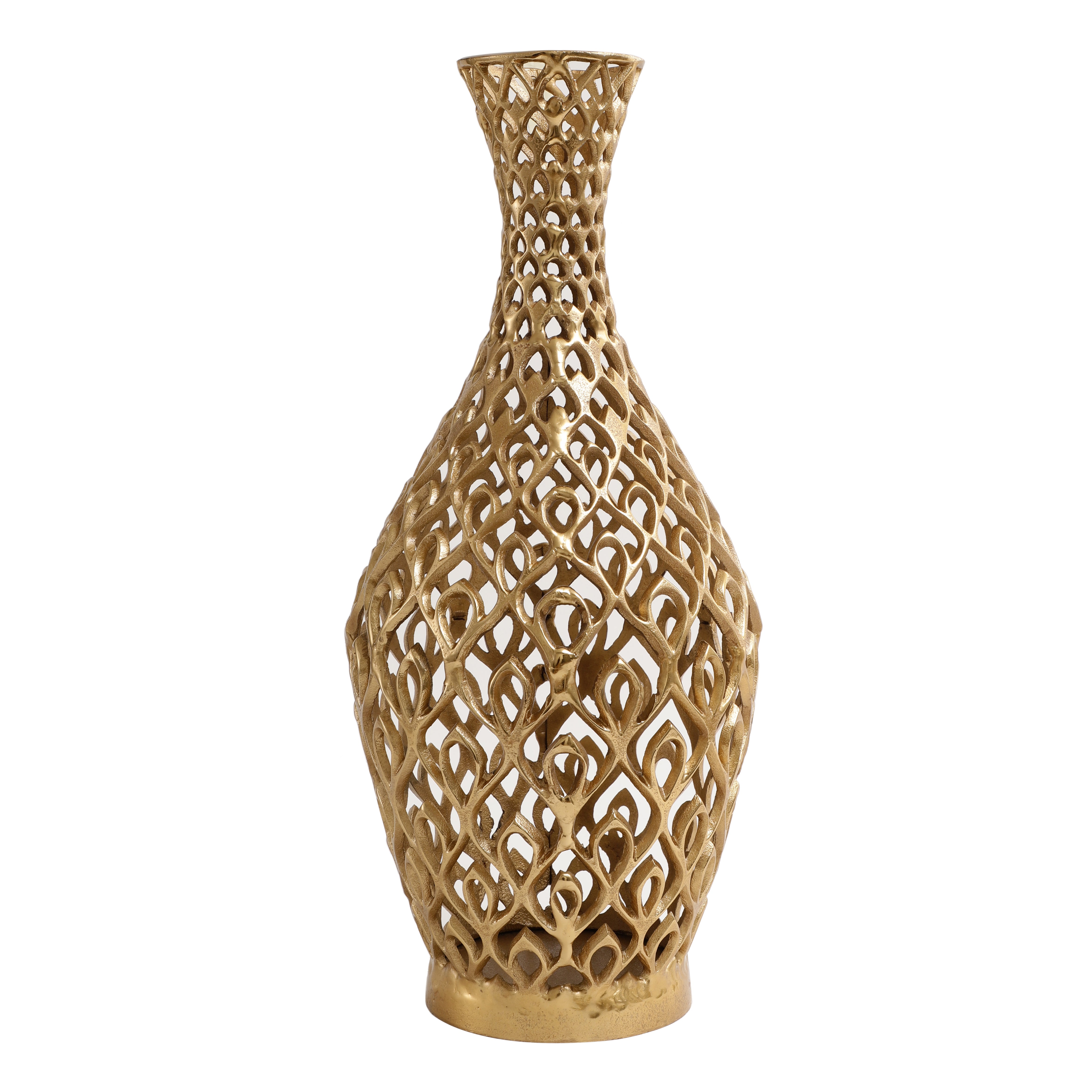 Cavendish Ornate Metal Floor Vase In Gold