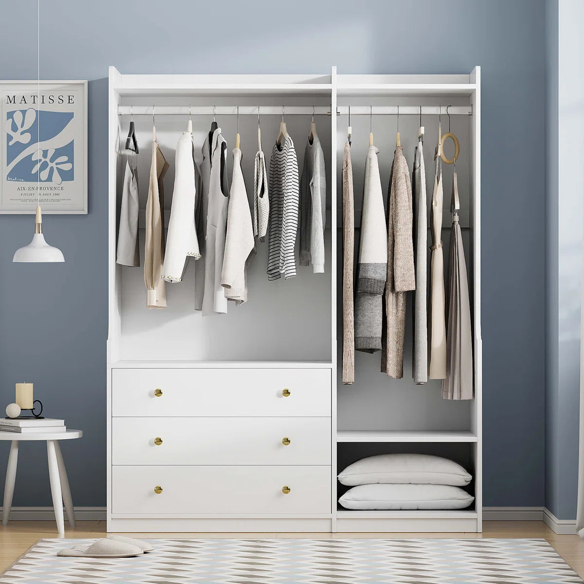 Open Wooden Wardrobe Storage