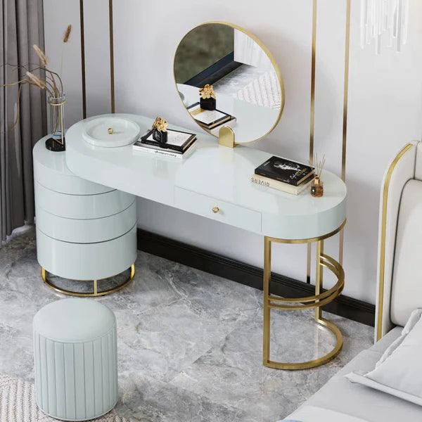 Park LI Wide Vanity with Mirror with stool dressing - Ouch Cart 