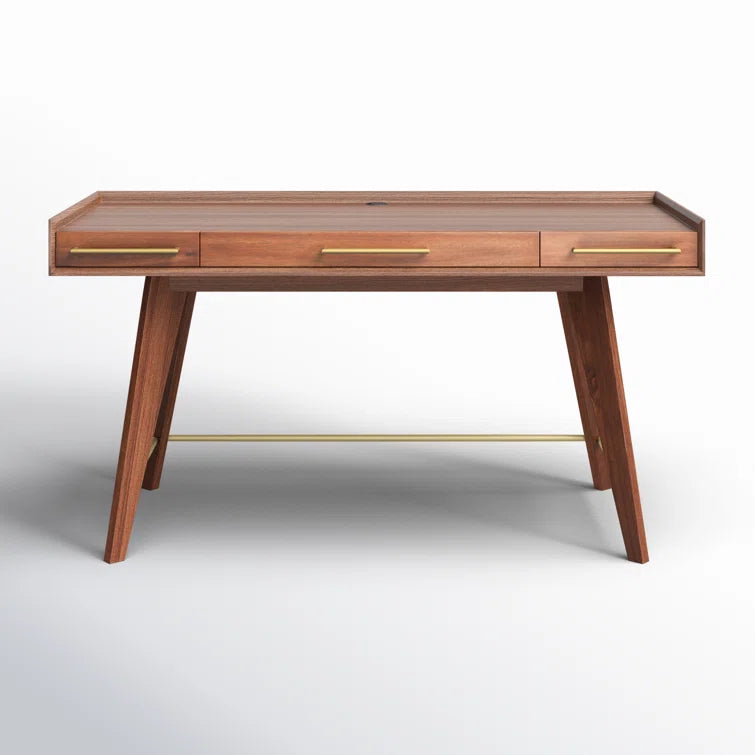 Timeless Solid Wood Writing Desk: Crafting Excellence with Every Detail"