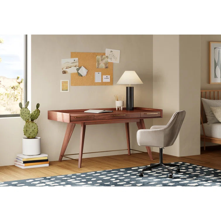 Timeless Solid Wood Writing Desk: Crafting Excellence with Every Detail"