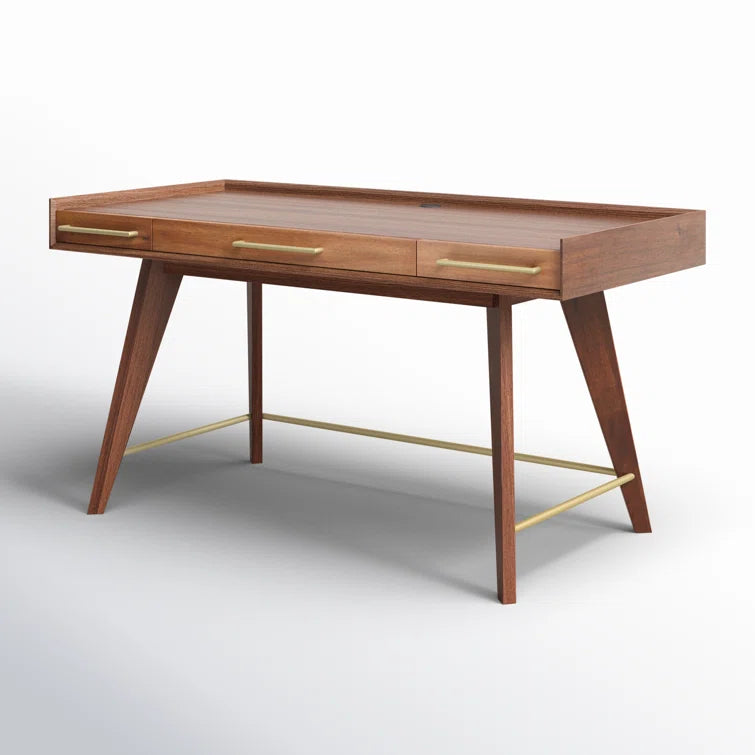 Timeless Solid Wood Writing Desk: Crafting Excellence with Every Detail"