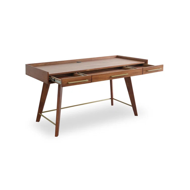 Timeless Solid Wood Writing Desk: Crafting Excellence with Every Detail"