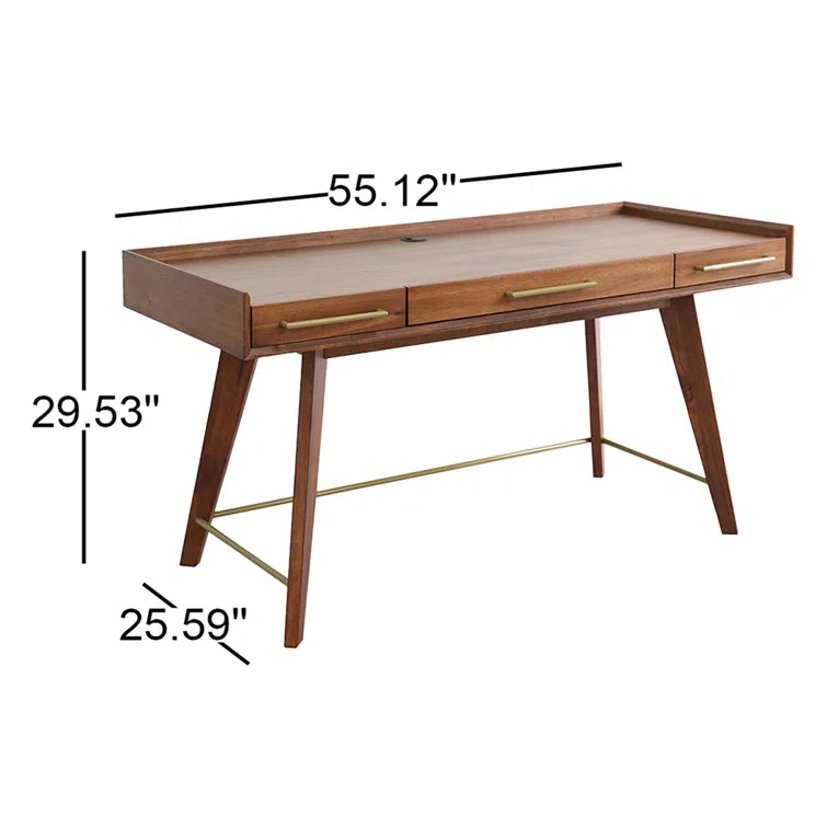 Timeless Solid Wood Writing Desk: Crafting Excellence with Every Detail"