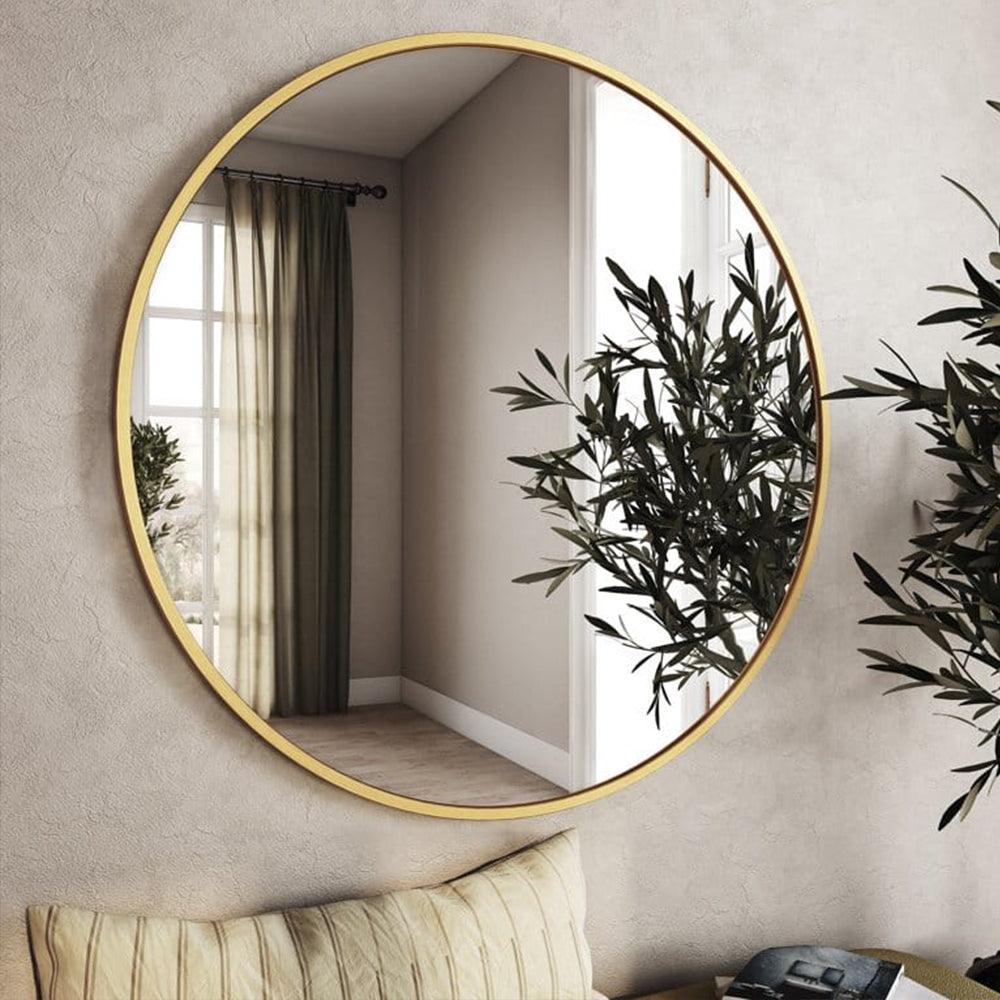 Designer Metal Golden Wall Mirror 24 inch - Ouch Cart 