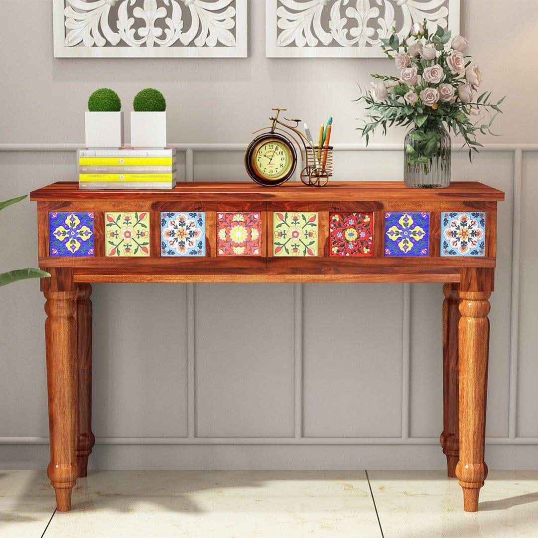 Boho Console Table (Honey Finish) - Ouch Cart 