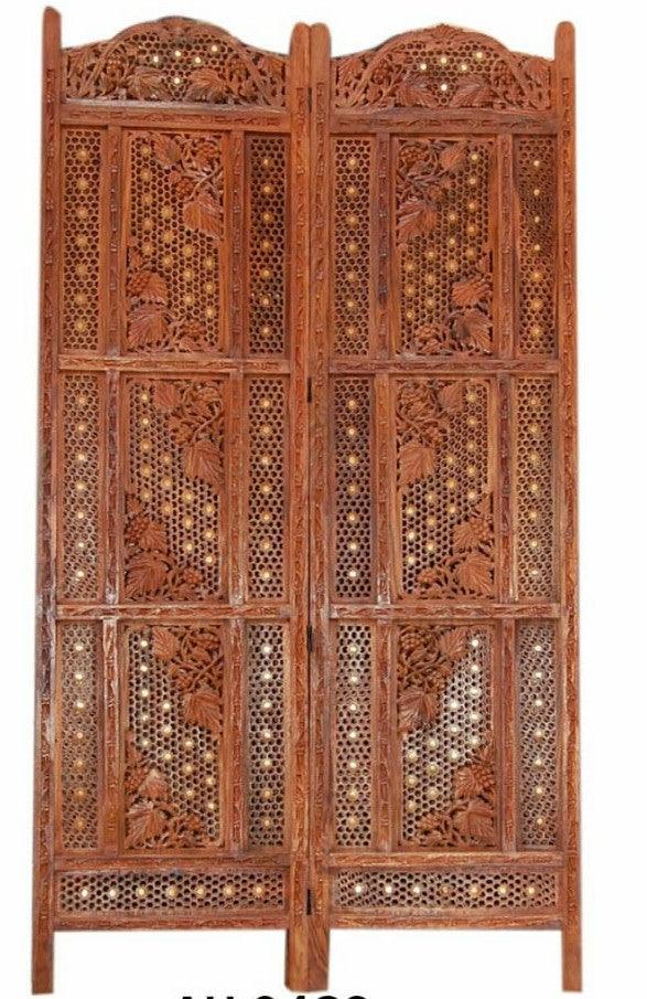 4 Panel Sheesham Wooden Partitions Room Dividers Screen Separators for Living Room Wooden Room Divider Partition Wooden Screen Wooden Separator Home & Kitchen