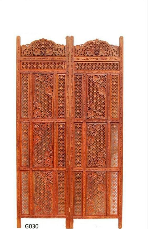 4 Panel Sheesham Wooden Partitions Room Dividers Screen Separators for Living Room Wooden Room Divider Partition Wooden Screen Wooden Separator Home & Kitchen - Ouch Cart 