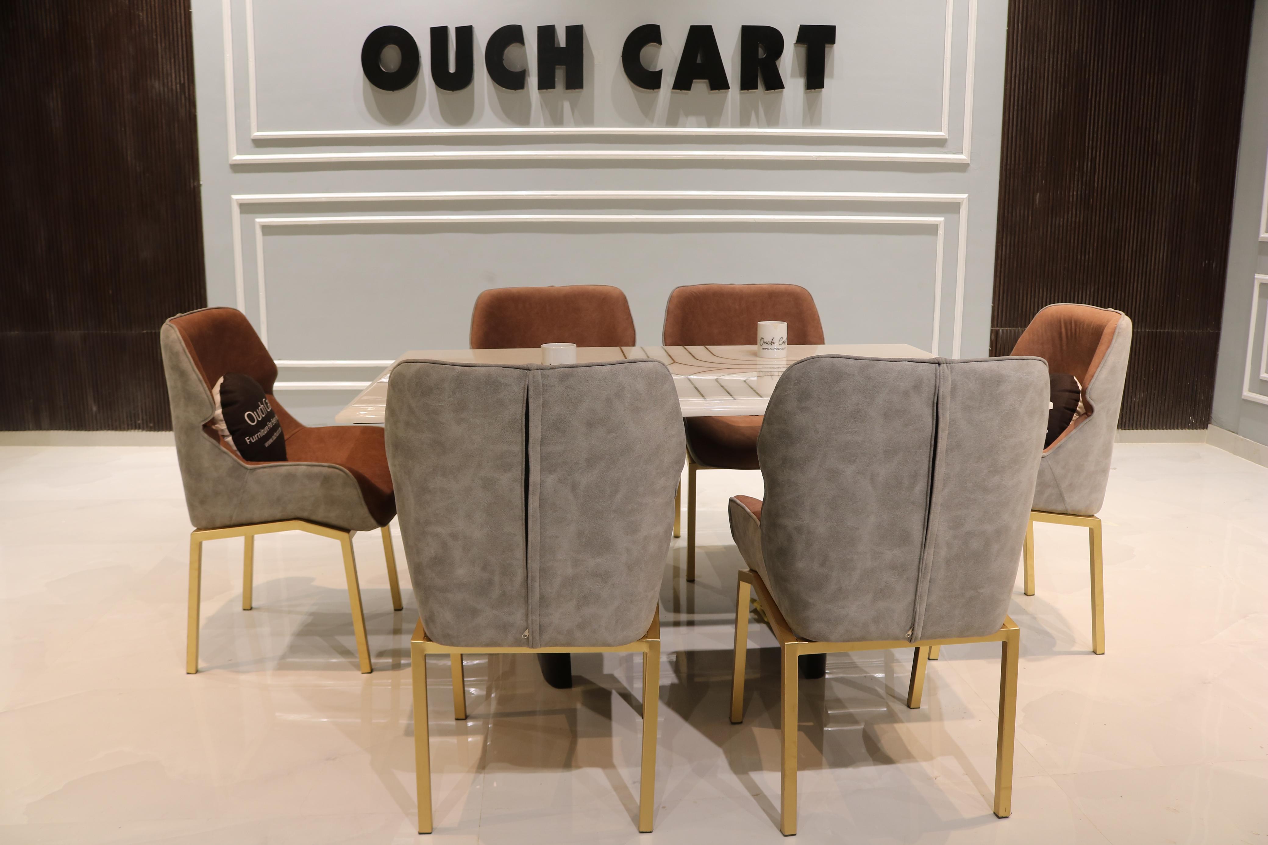 6-Seater Dining Table Set with Stunning Onex Marble Top – A Perfect Blend of Luxury and Functionality