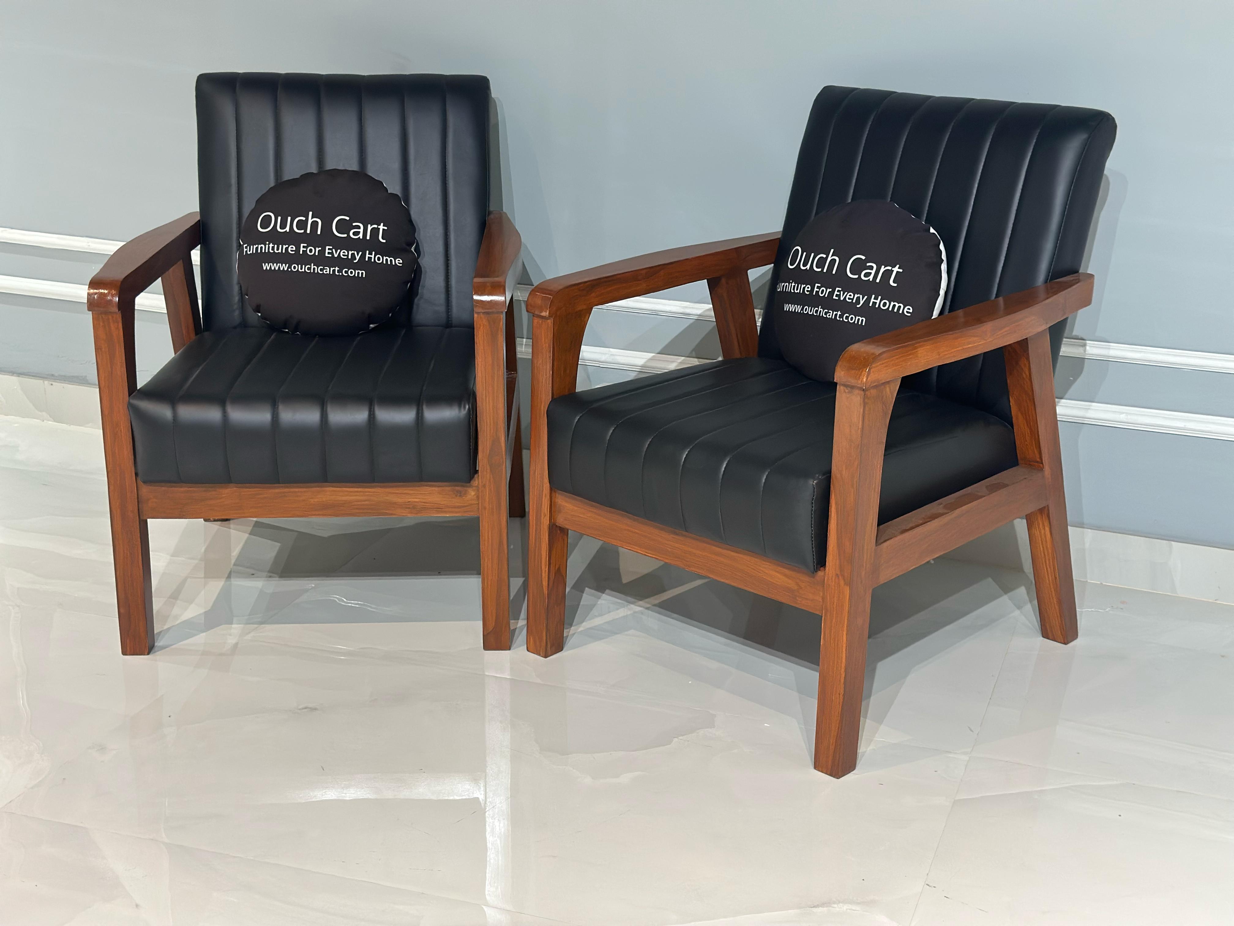 Wooden Arm Accent Chair with Modern Channeled Tufting - Perfect for Your Living Room