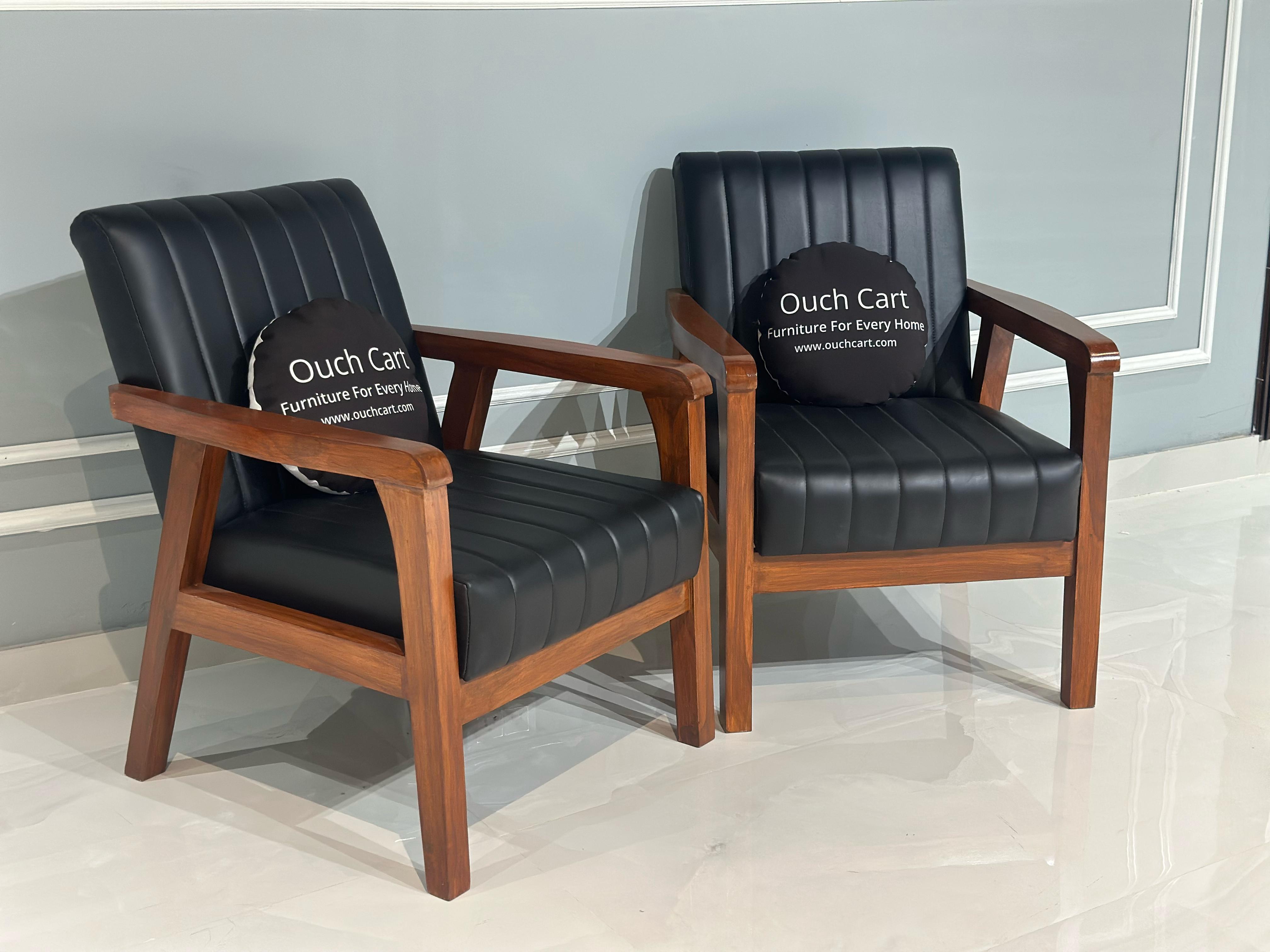 Wooden Arm Accent Chair with Modern Channeled Tufting - Perfect for Your Living Room
