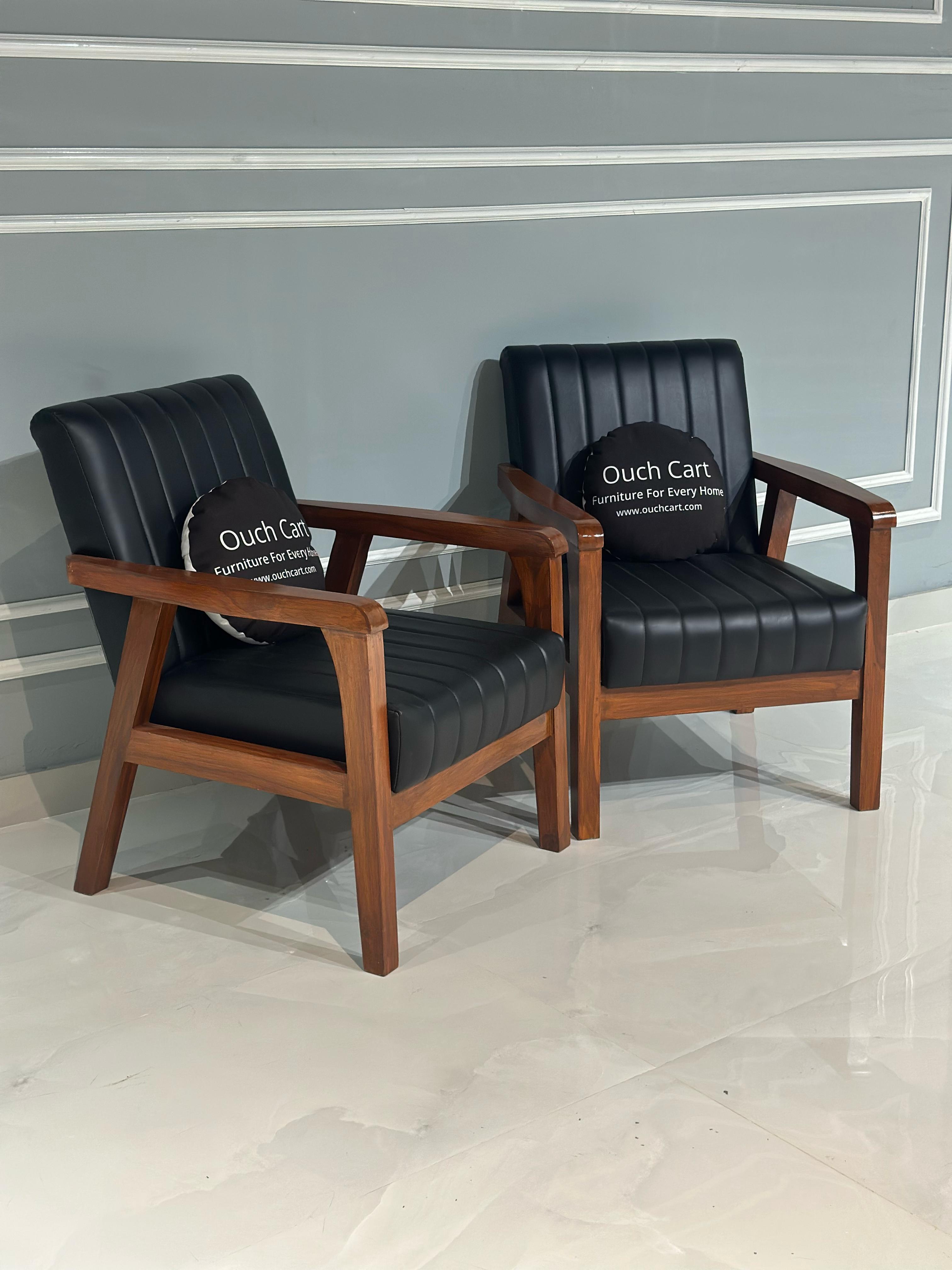 Wooden Arm Accent Chair with Modern Channeled Tufting - Perfect for Your Living Room