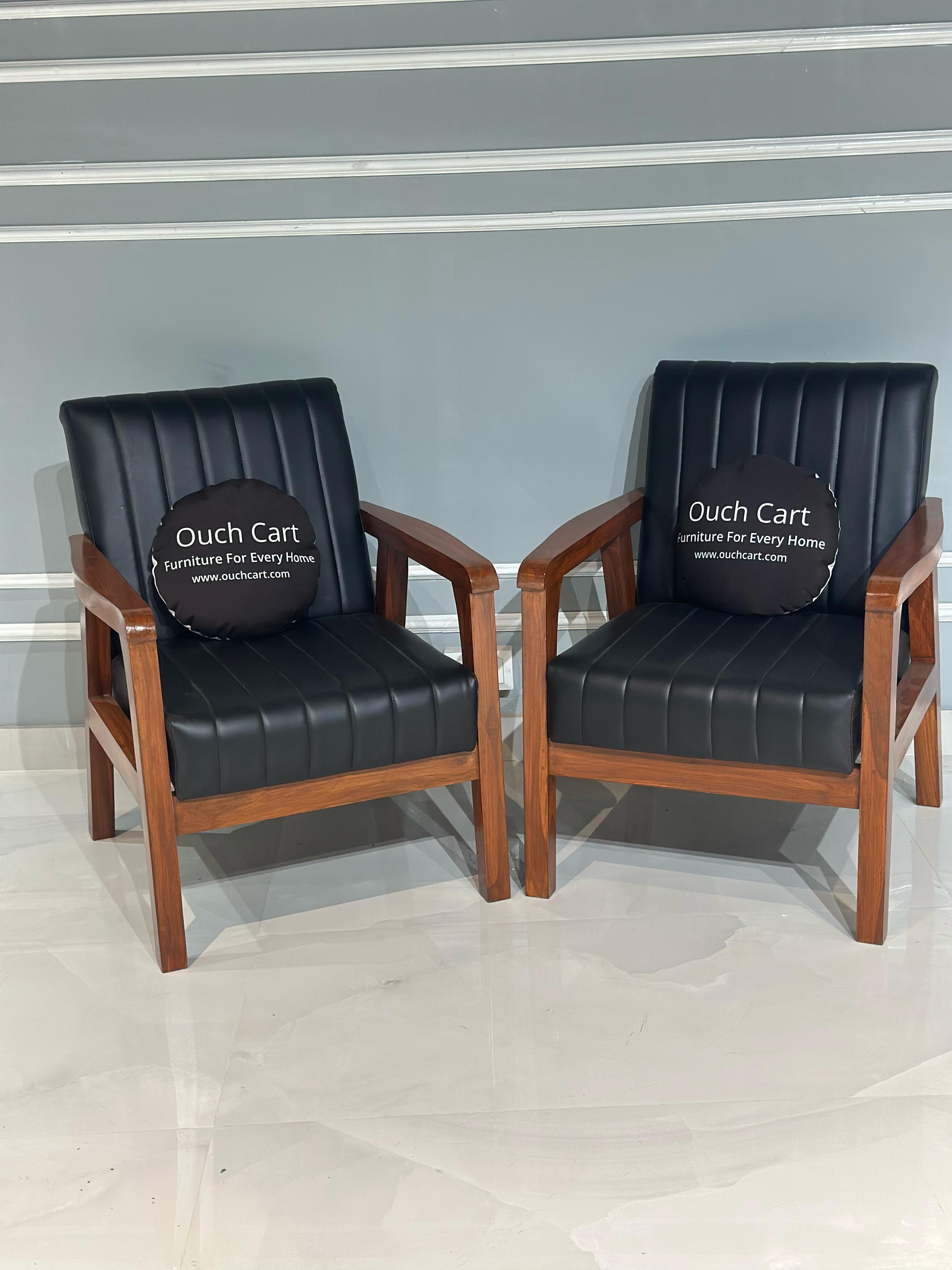 Wooden Arm Accent Chair with Modern Channeled Tufting - Perfect for Your Living Room