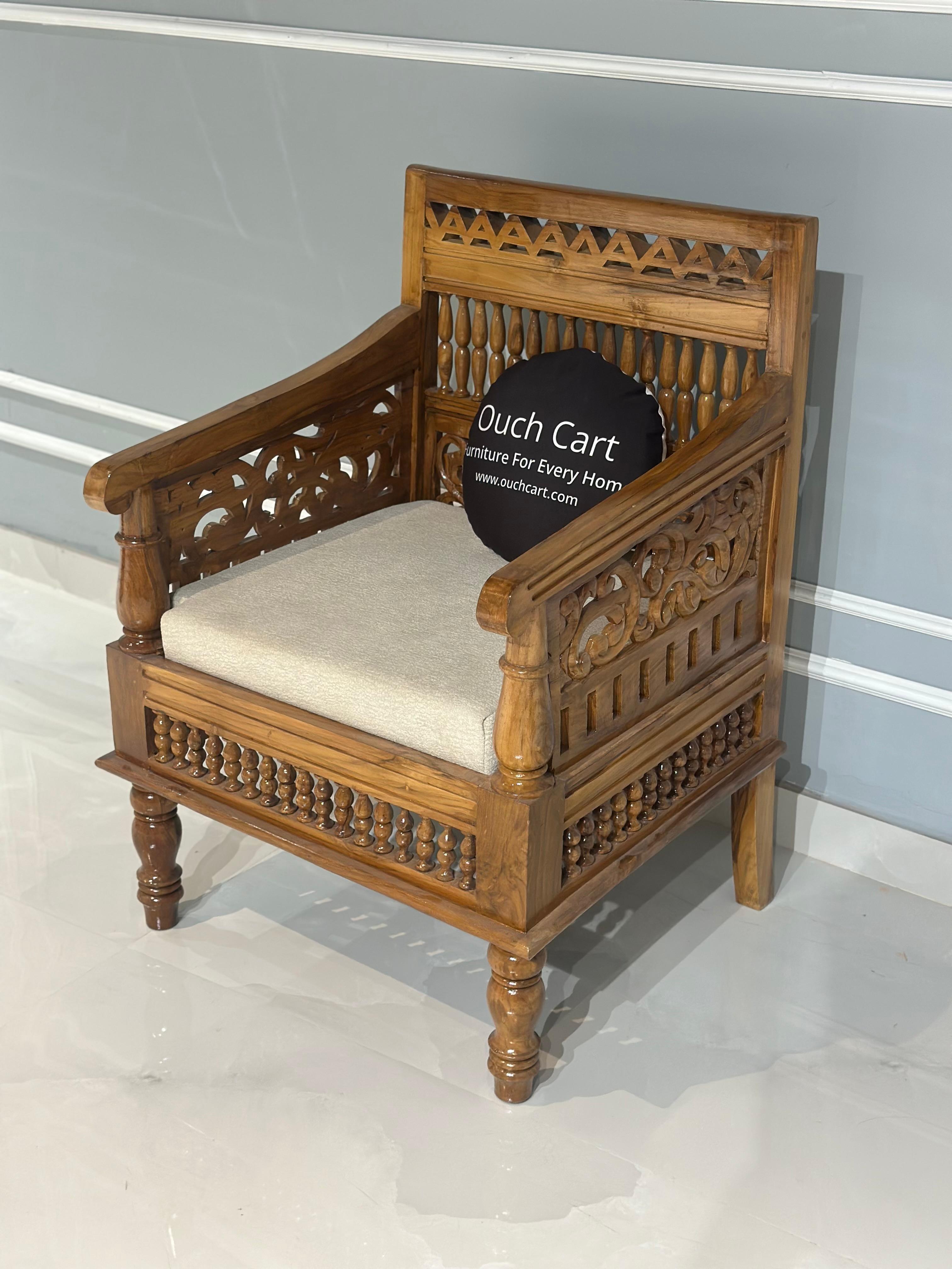 Handmade Pure Sheesham Wood Antique Seating Chair