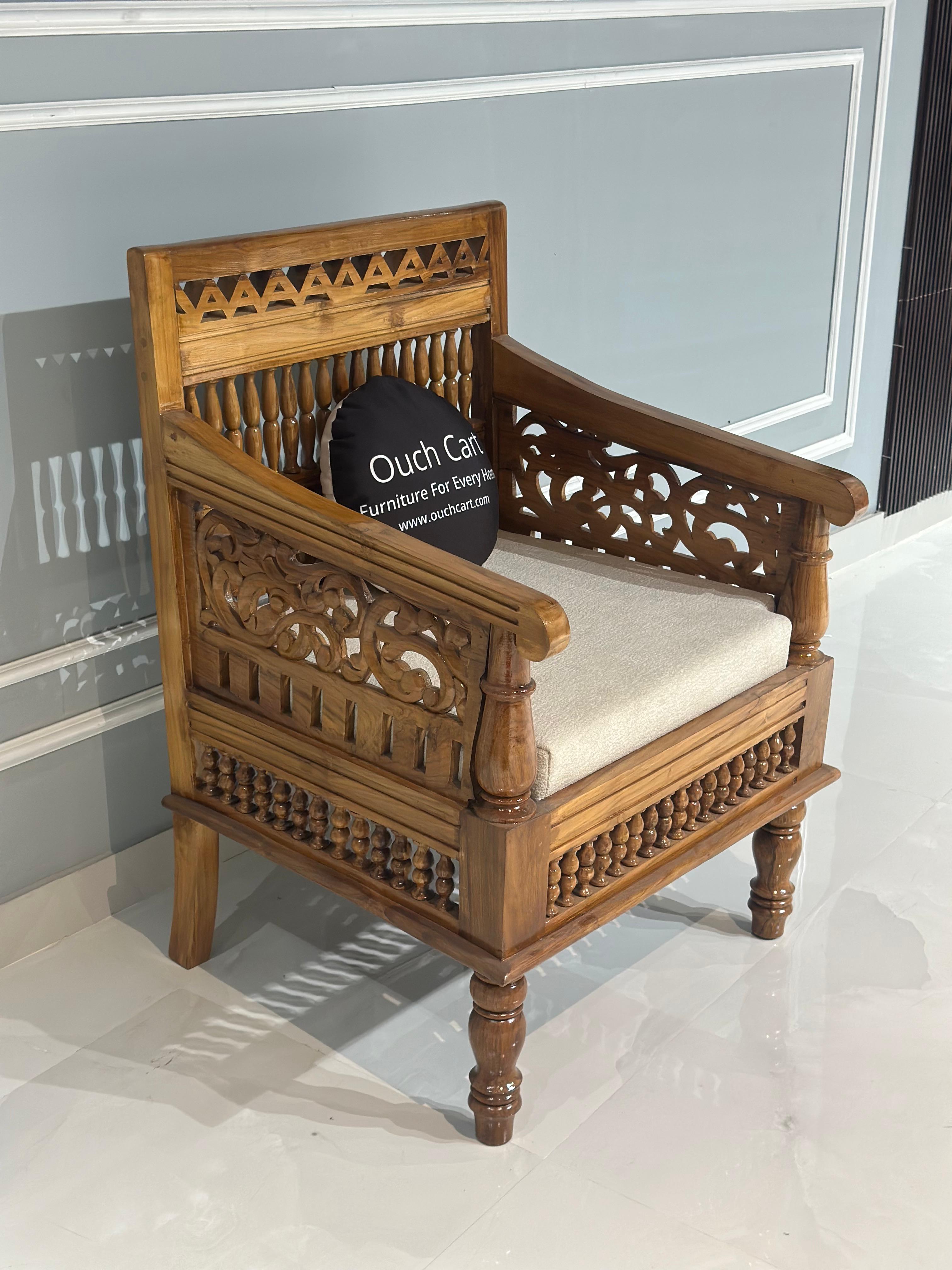 Handmade Pure Sheesham Wood Antique Seating Chair