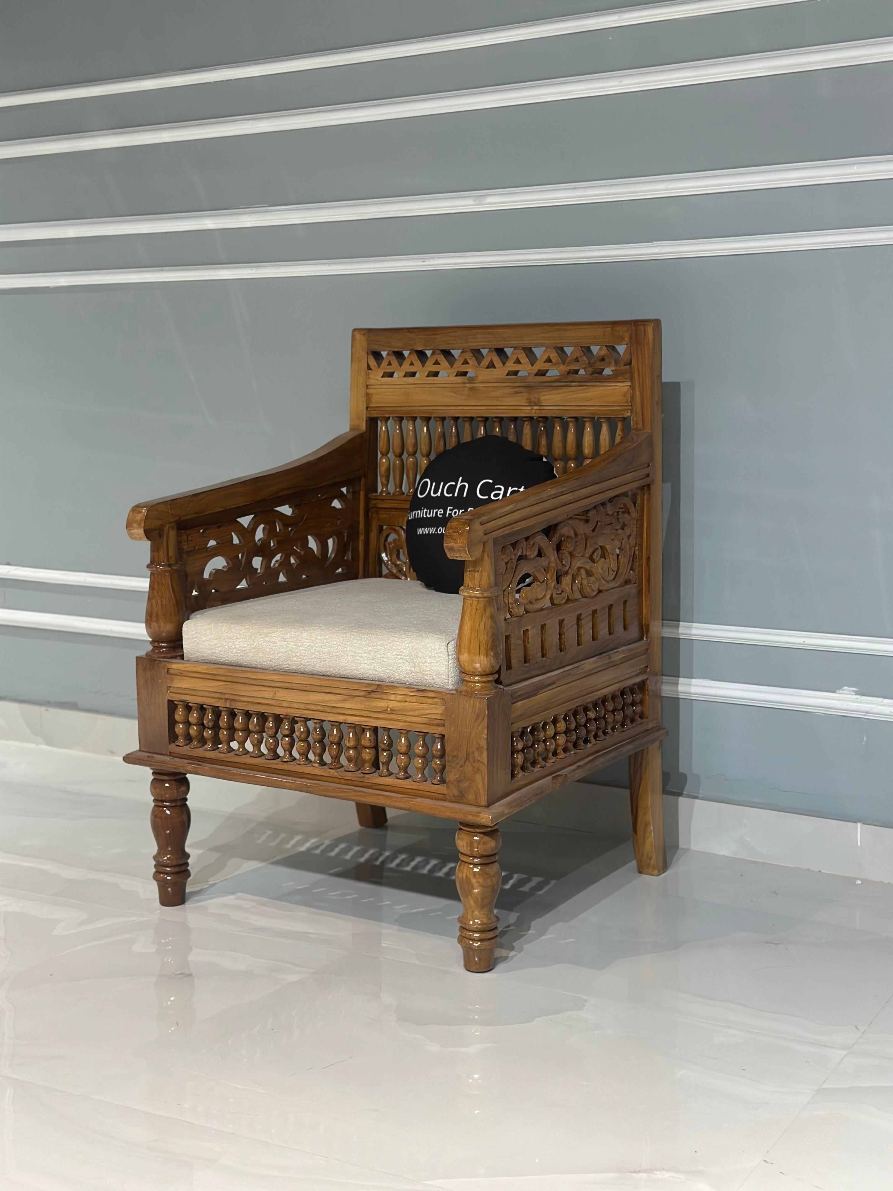 Handmade Pure Sheesham Wood Antique Seating Chair