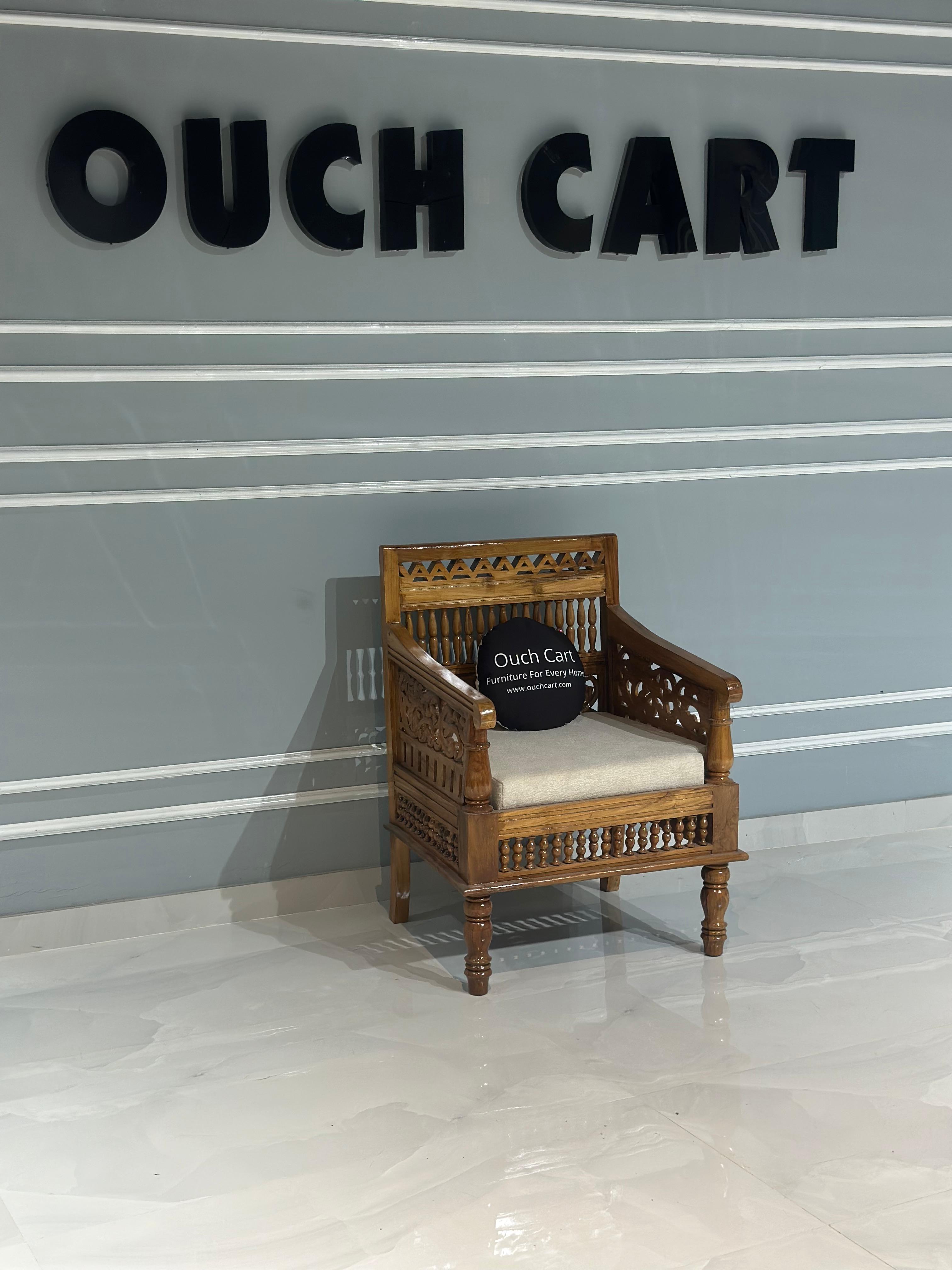 Handmade Pure Sheesham Wood Antique Seating Chair