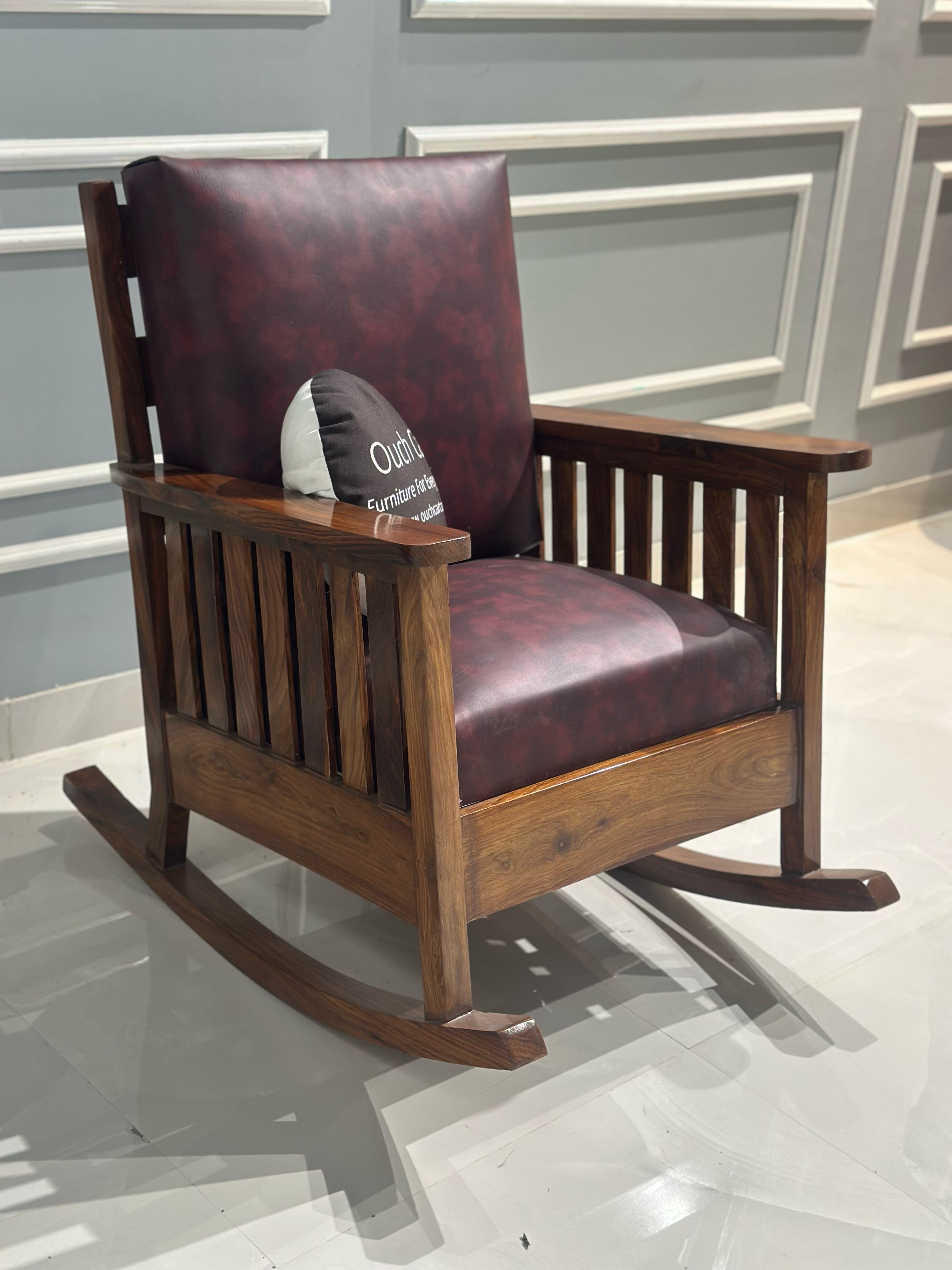 Handcrafted Sheesham Wood Rocking Chair 