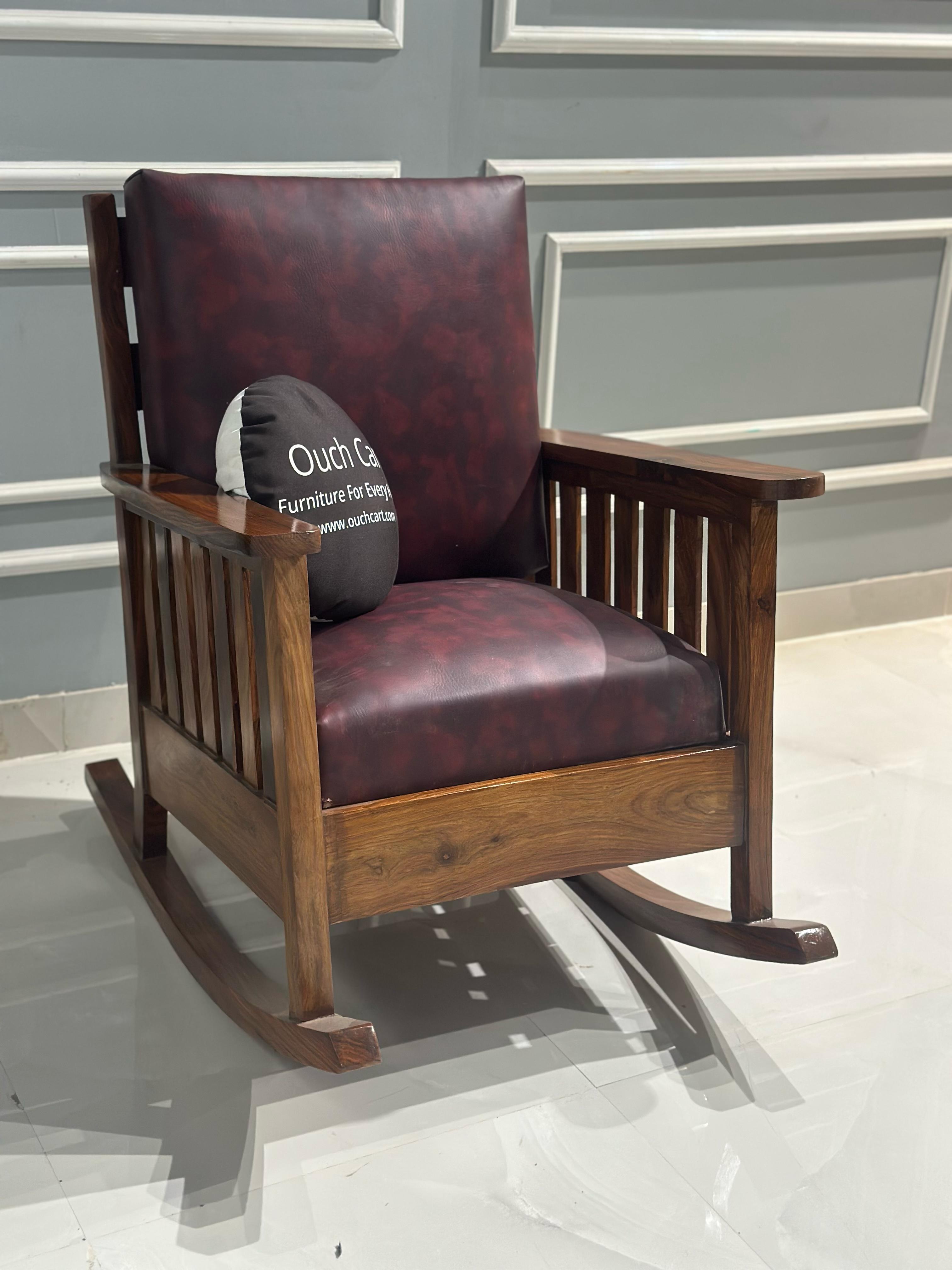 Handcrafted Sheesham Wood Rocking Chair 