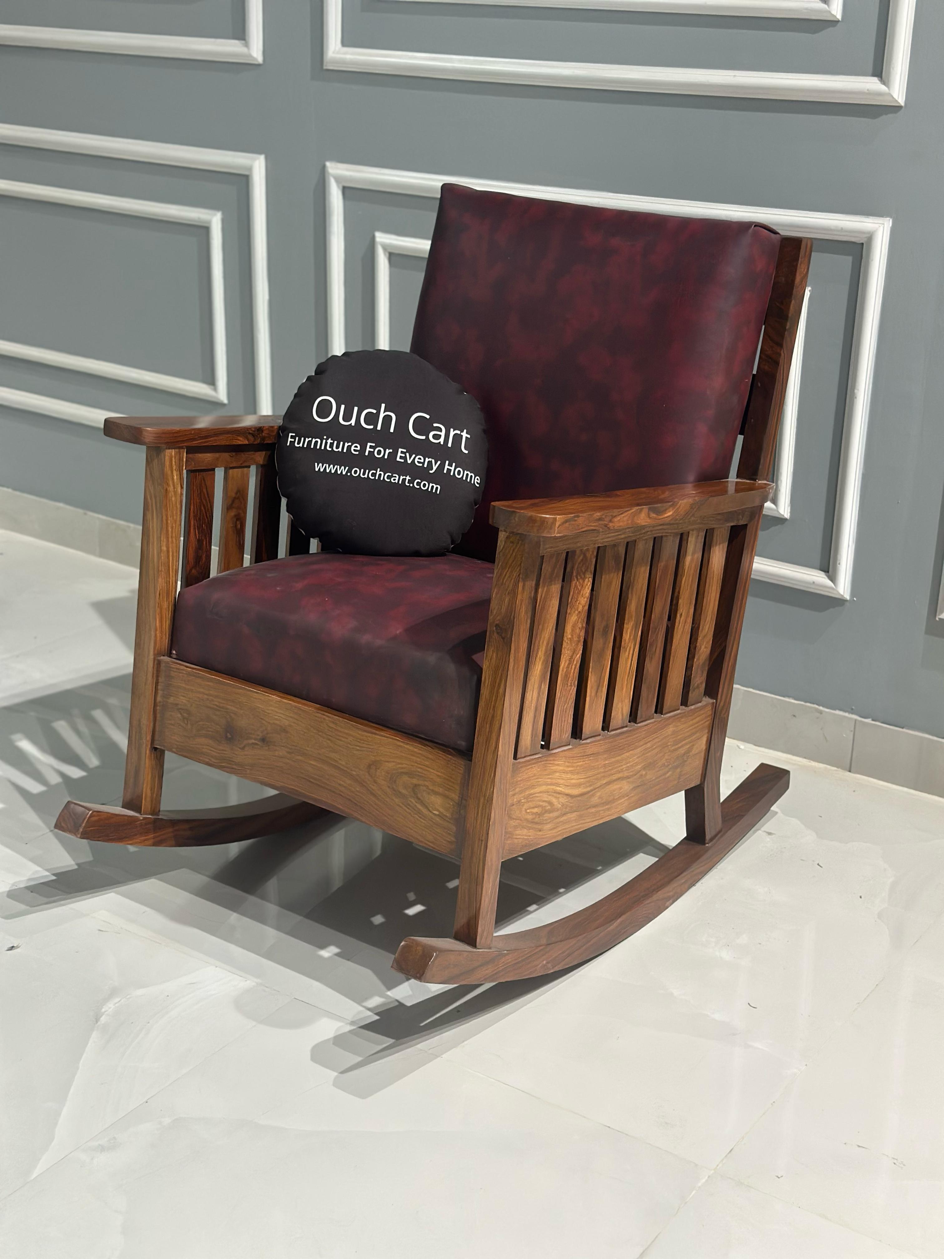 Handcrafted Sheesham Wood Rocking Chair 