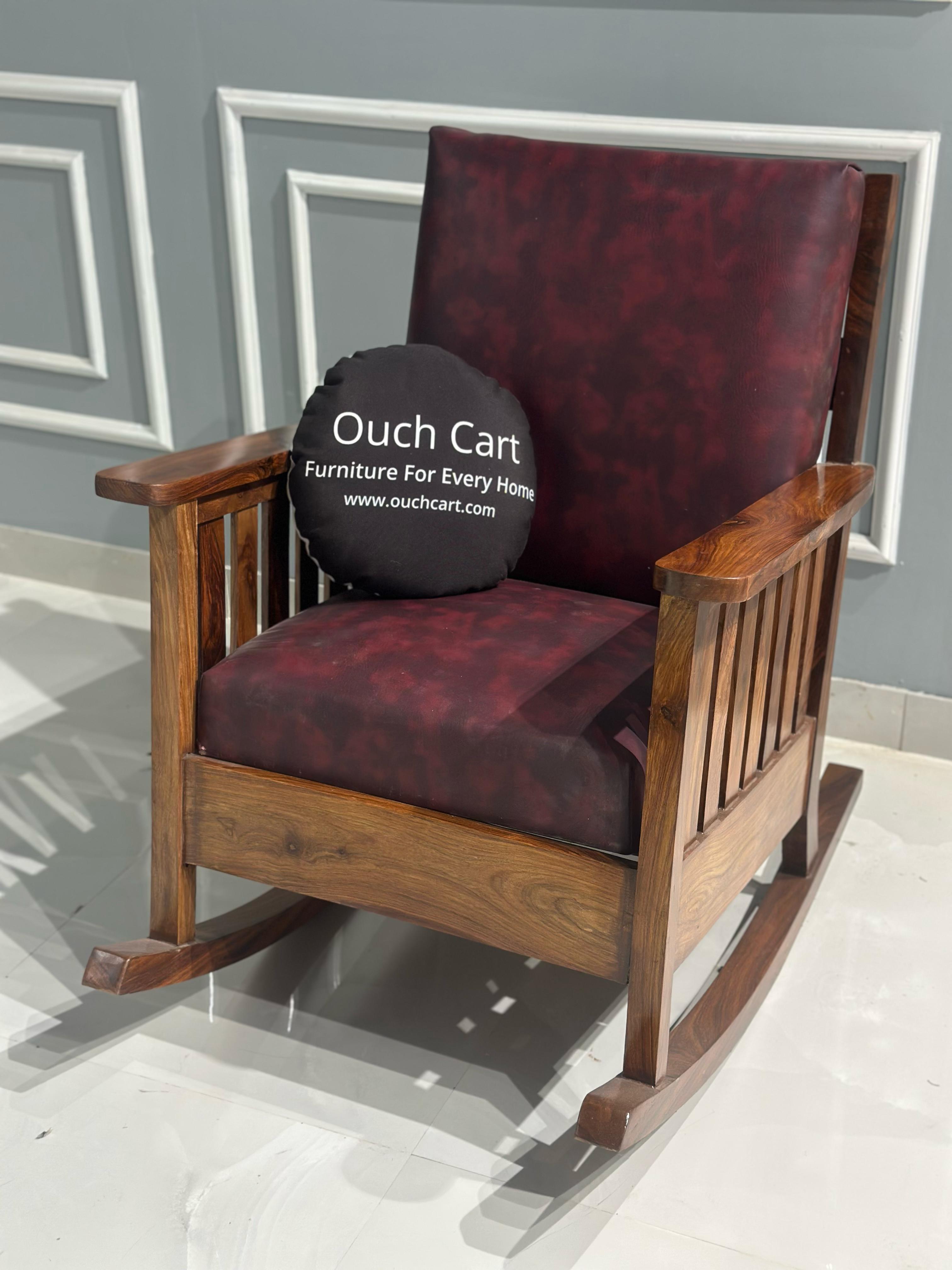 Handcrafted Sheesham Wood Rocking Chair 