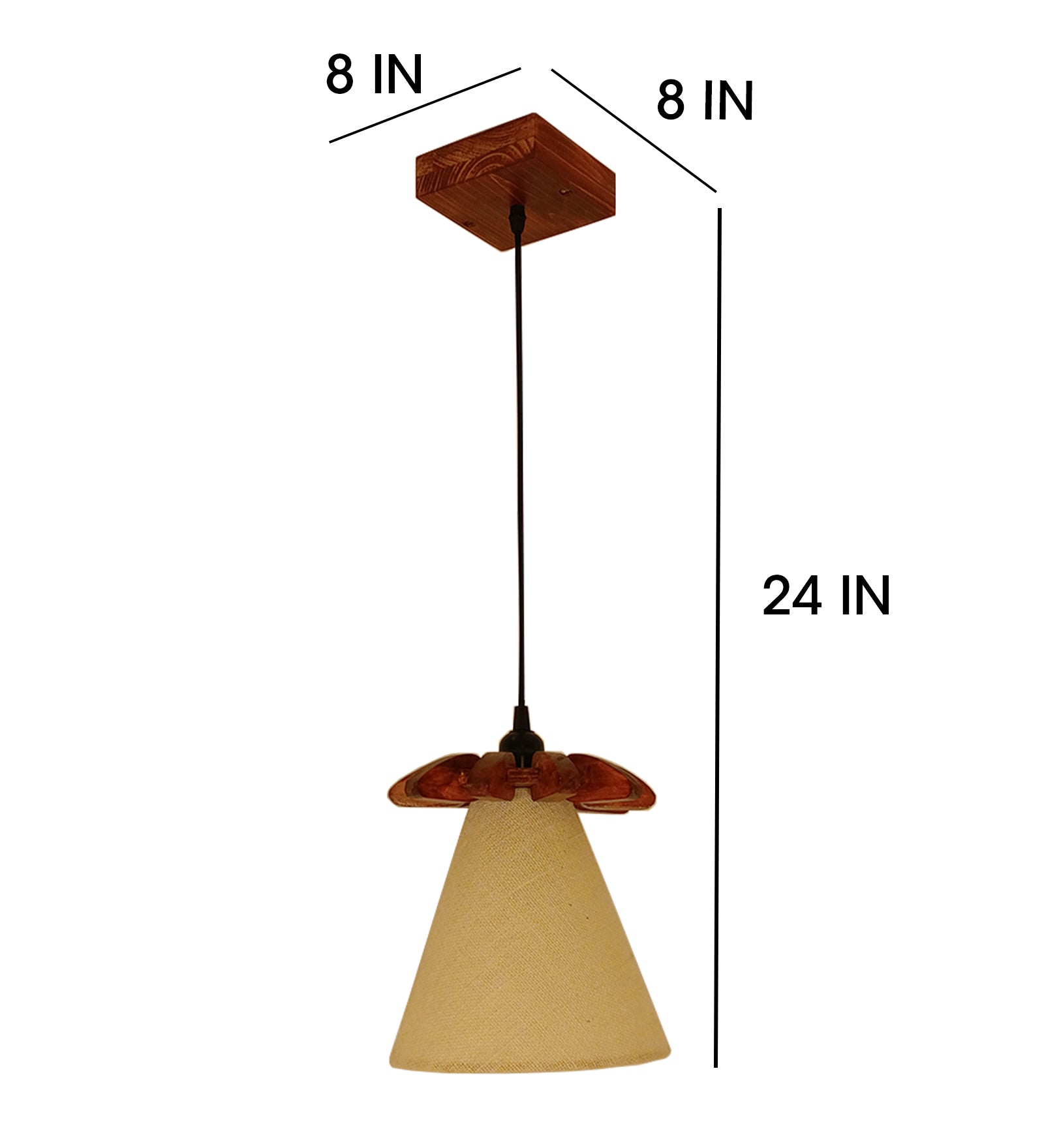 Whirl Brown Wooden Single Hanging Lamp (BULB NOT INCLUDED)