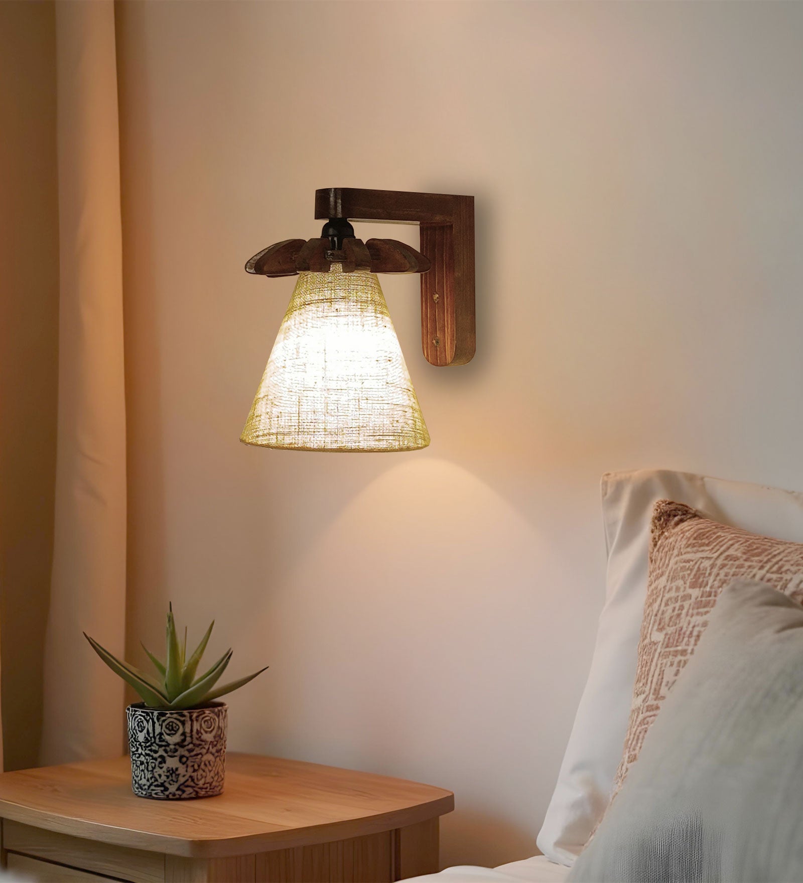 Whirl Brown Wooden Wall Light (BULB NOT INCLUDED)