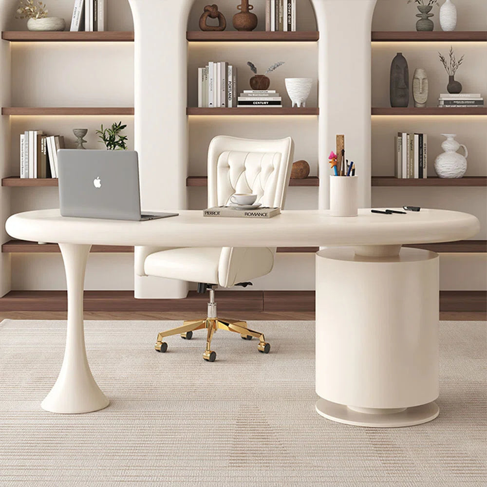 Premium Modern Study Desk with 3-Drawer Storage Cabinet | Eco-Friendly Lacquer Finish Office Table