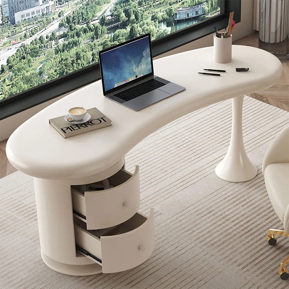 Premium Modern Study Desk with 3-Drawer Storage Cabinet | Eco-Friendly Lacquer Finish Office Table