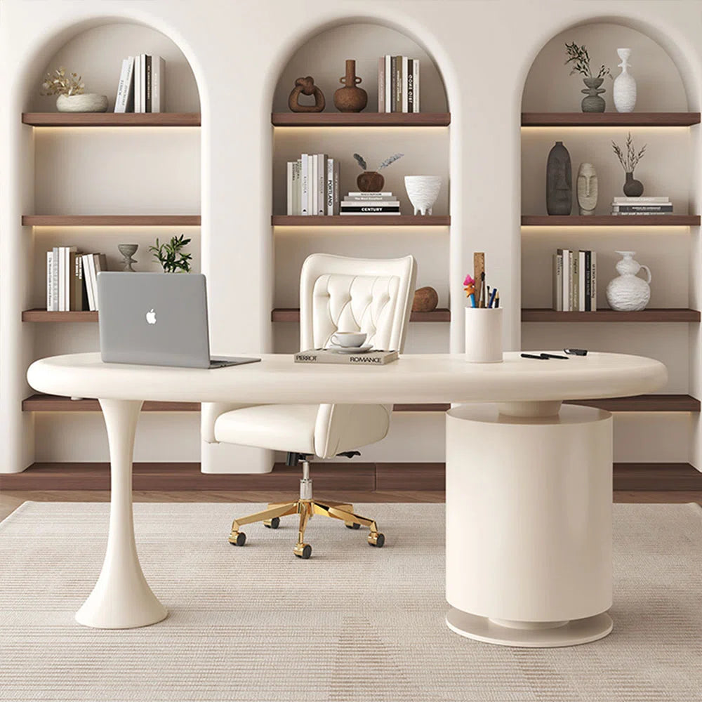 Premium Modern Study Desk with 3-Drawer Storage Cabinet | Eco-Friendly Lacquer Finish Office Table