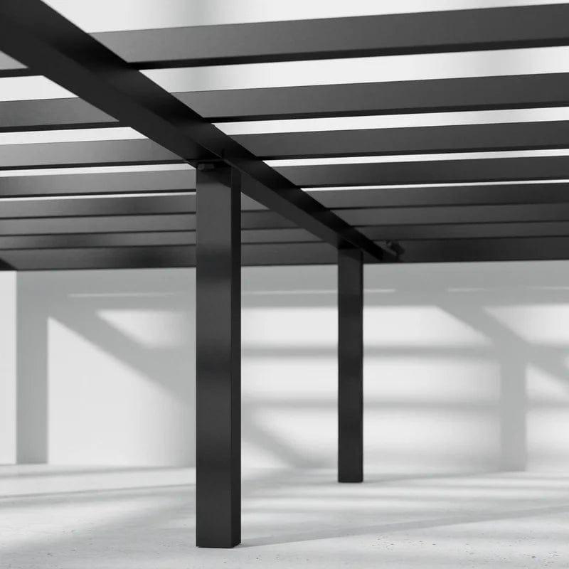 Whitlow Minimal Black Bed Frame With Curved Feet - Ouch Cart 