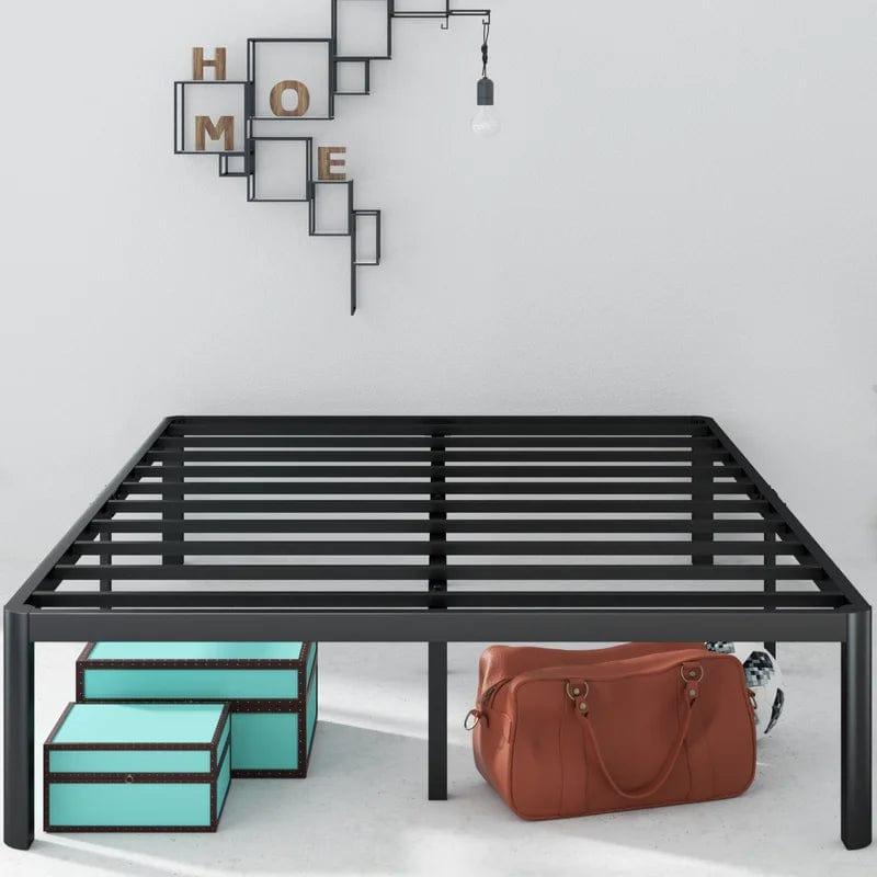 Whitlow Minimal Black Bed Frame With Curved Feet - Ouch Cart 