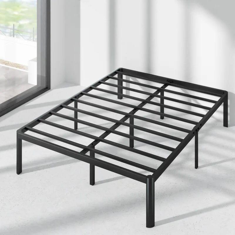 Whitlow Minimal Black Bed Frame With Curved Feet - Ouch Cart 