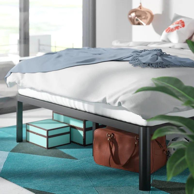 Whitlow Minimal Black Bed Frame With Curved Feet - Ouch Cart 