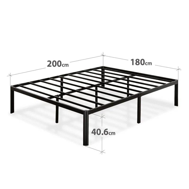 Whitlow Minimal Black Bed Frame With Curved Feet - Ouch Cart 