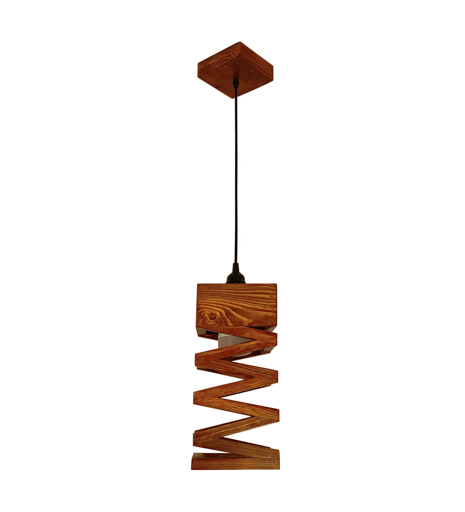 Wiggle Brown Wooden Single Hanging Lamp (BULB NOT INCLUDED)