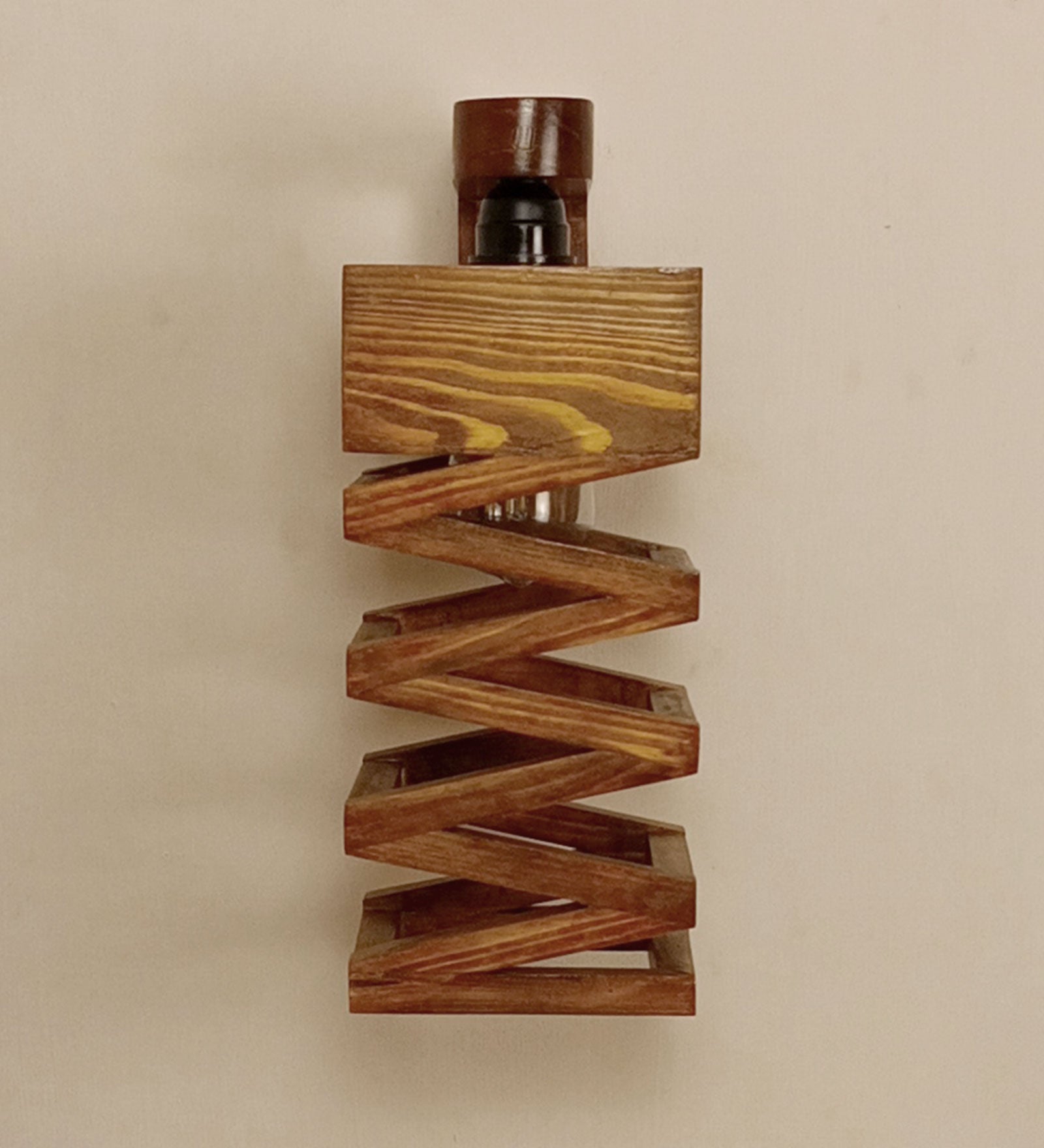 Wiggle Brown Wooden Wall Light (BULB NOT INCLUDED)